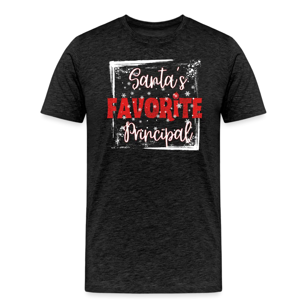 Leading with Cheer: Men's 'Santa's Favorite Principal' Premium Tee