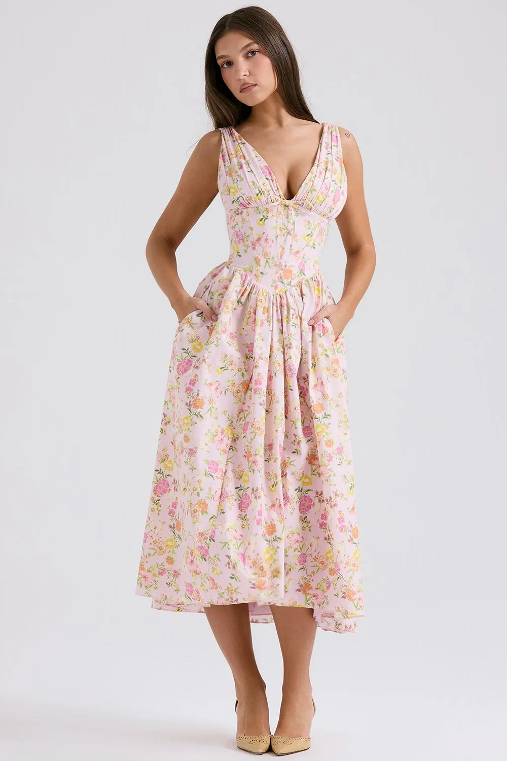 Lena | Flowy Elegant Midi Dress