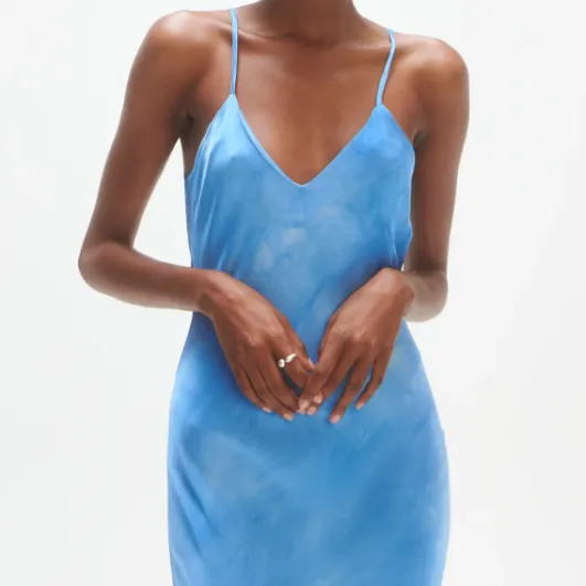 Les Coyotes De Paris Fluid Dress Maya Blue Tie Dye