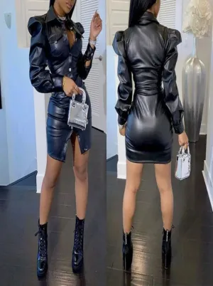 Level Up PU Leather Dress
