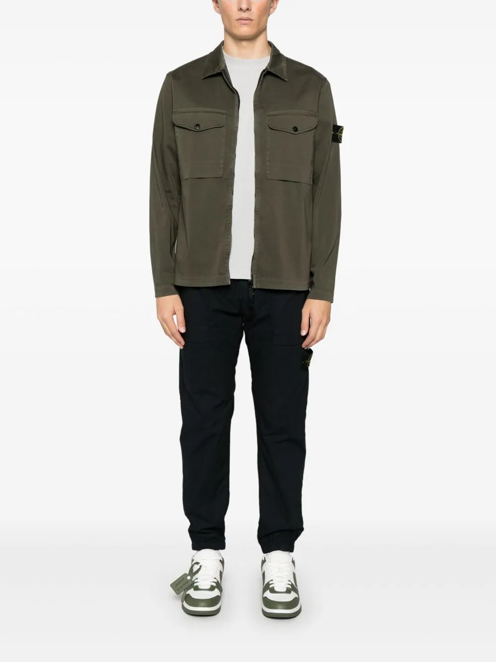 Logo cotton overshirt