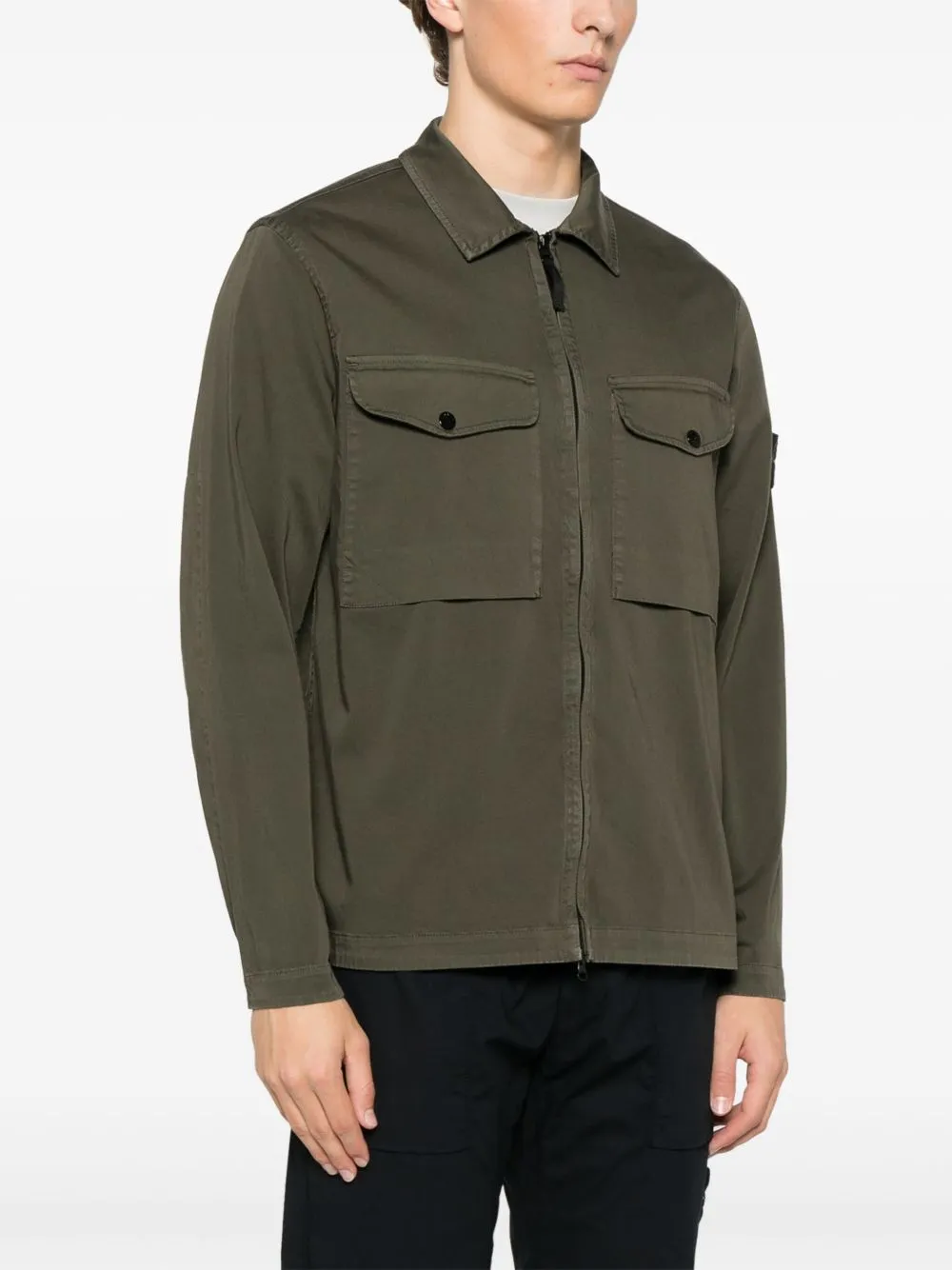 Logo cotton overshirt