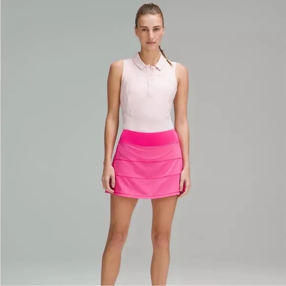 Lululemon Pace Rival pink mid-rise skirt, size 10