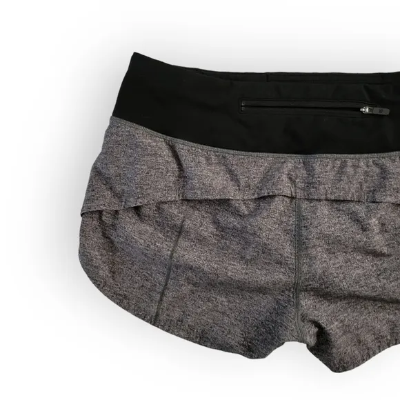 Lululemon Run Speed Up Shorts Gray Black Size 6