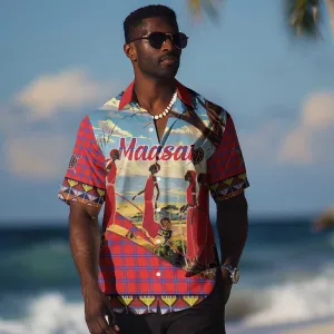 Maasai Adumu Dance Hawaiian Shirt Shuka Pattern - Kenya Safari LT15