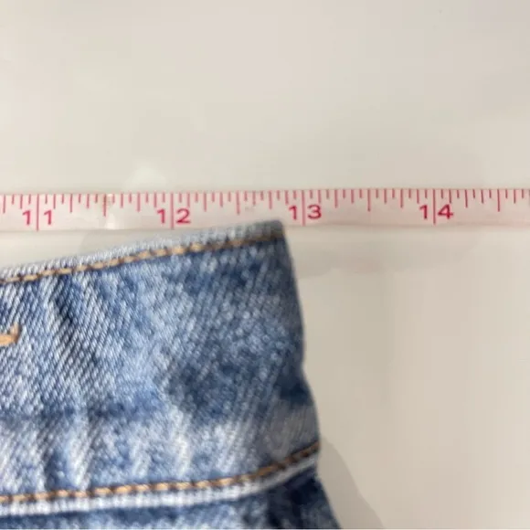 Madewell the Perfect Jean Short 23 High Rise Raw Hem Stretch Denim Cutoff Blue