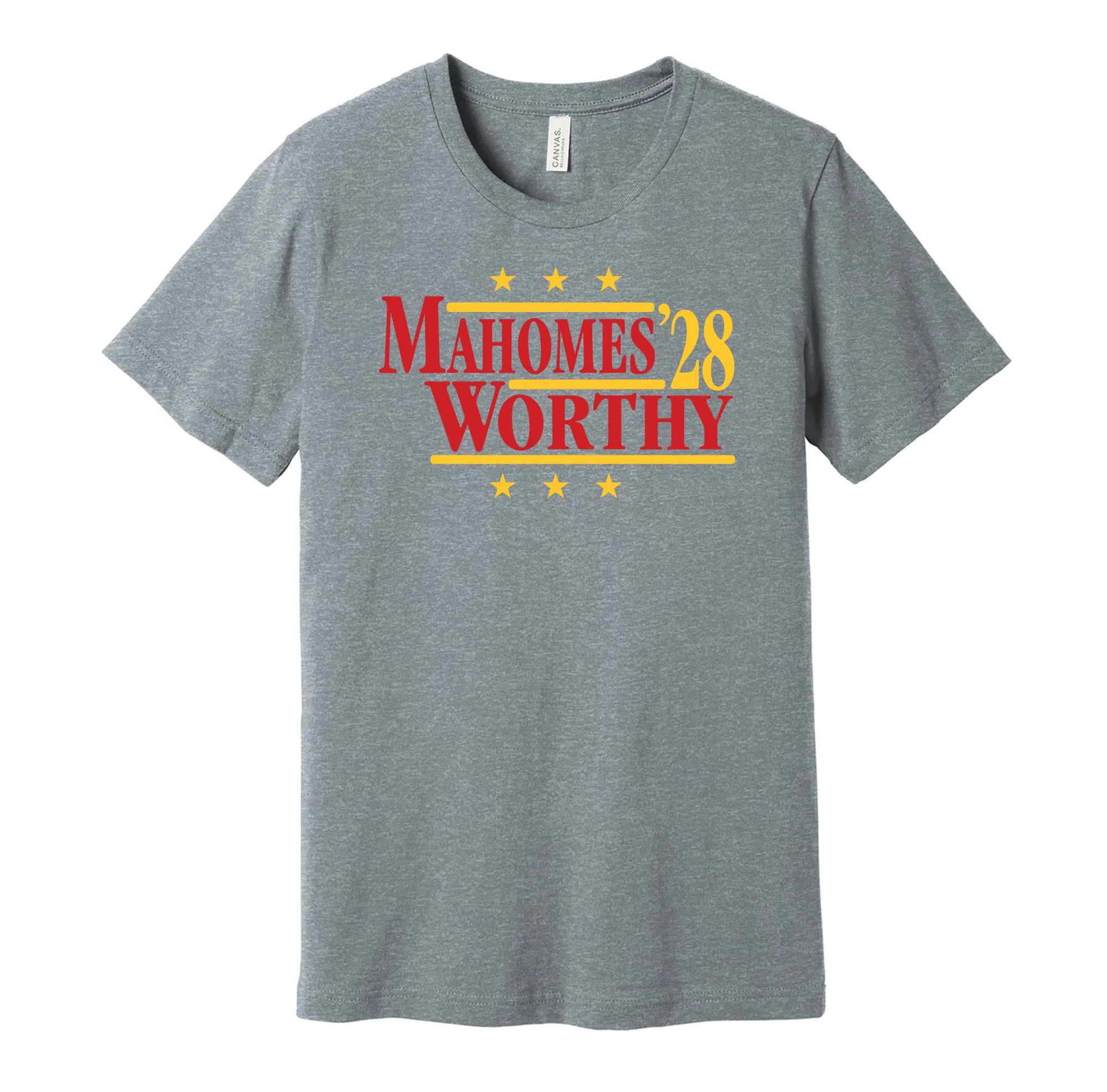 Mahomes & Worthy '28 - Kansas City Football Political Campaign Parody T-Shirt - Hyper Than Hype Shirts