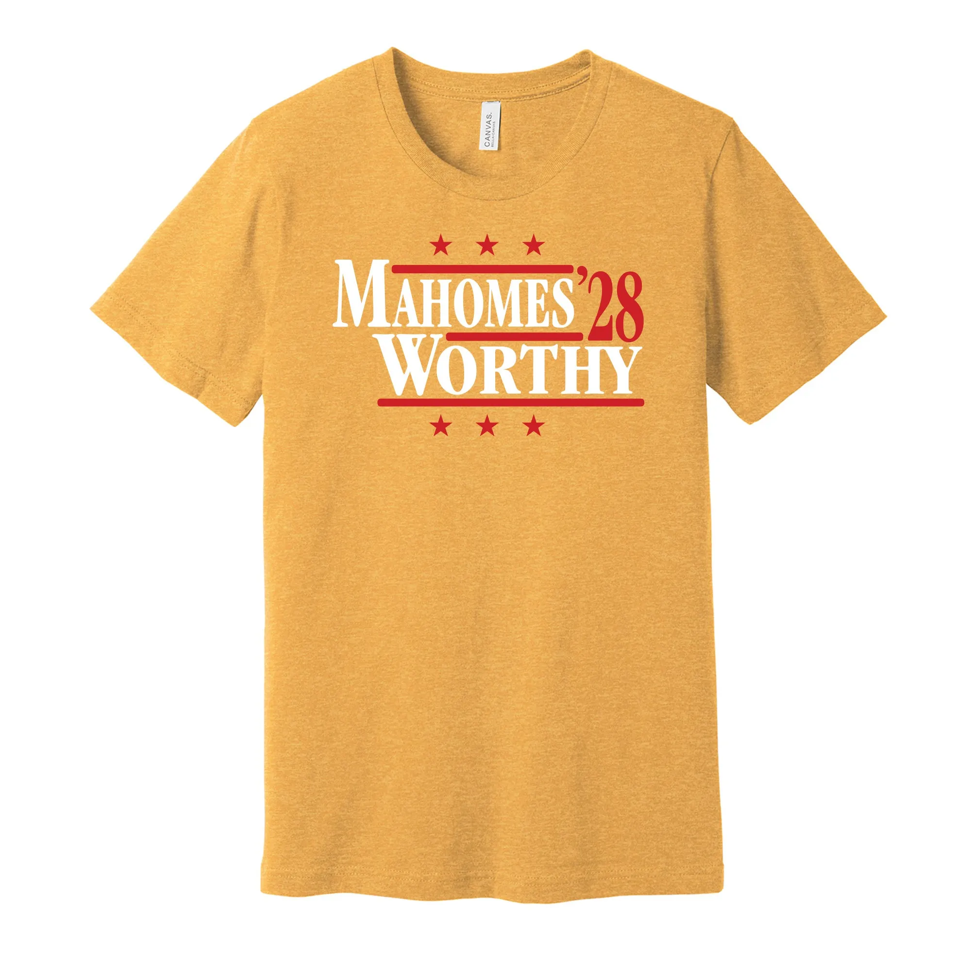 Mahomes & Worthy '28 - Kansas City Football Political Campaign Parody T-Shirt - Hyper Than Hype Shirts