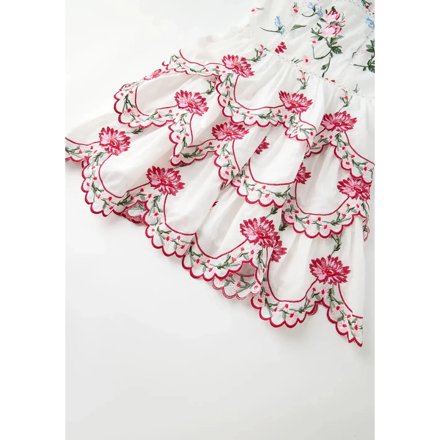 Maisie Embroidered Frill Dress