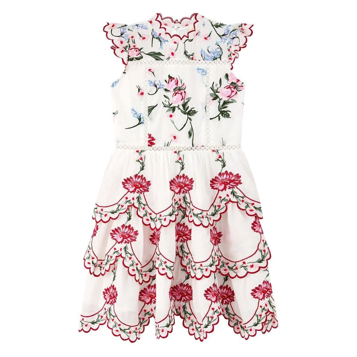 Maisie Embroidered Frill Dress