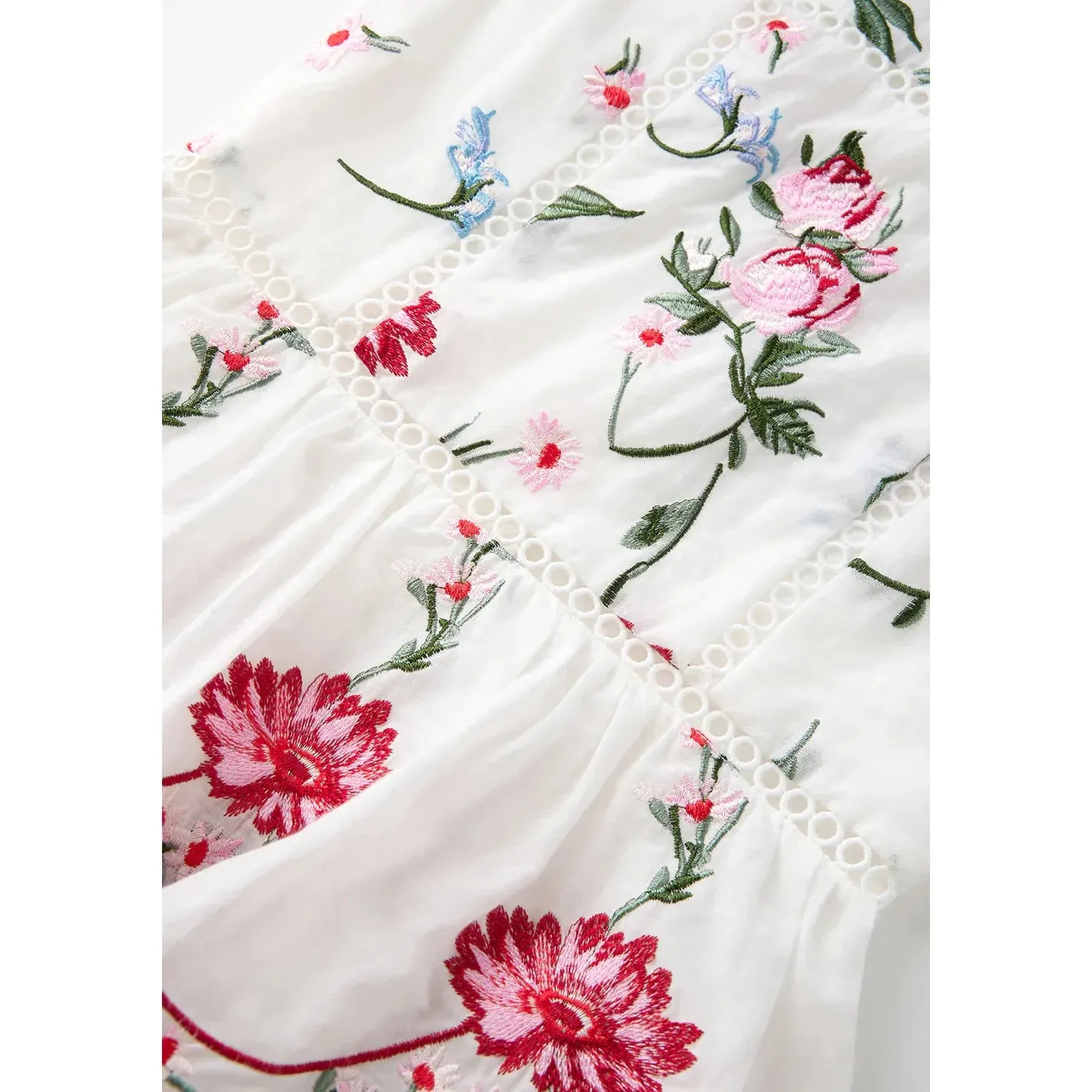 Maisie Embroidered Frill Dress