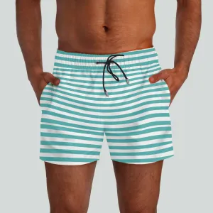 Malibu Teal & White Swim Shorts