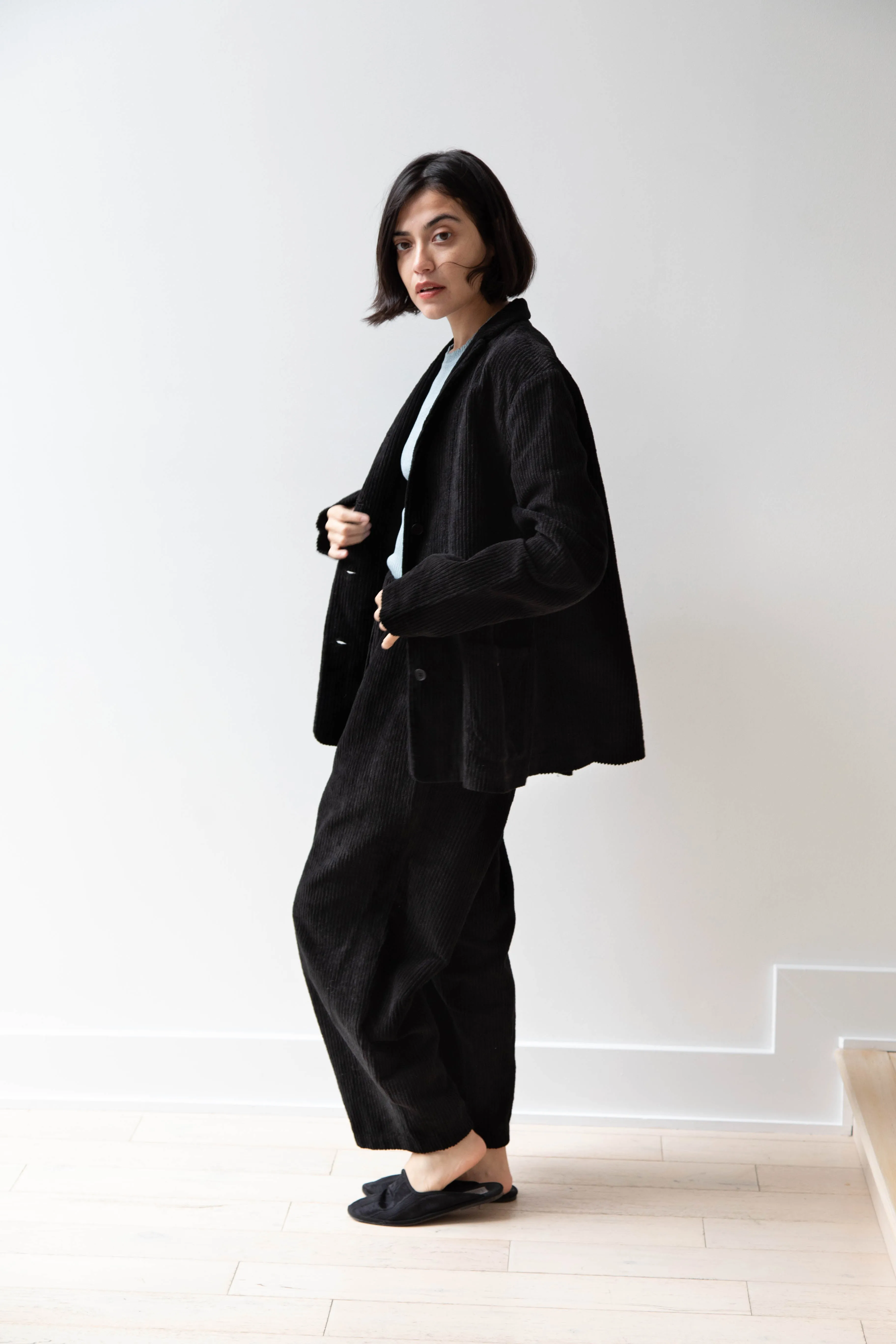 Manuelle Guibal | Wide Corduroy Jacket in Black