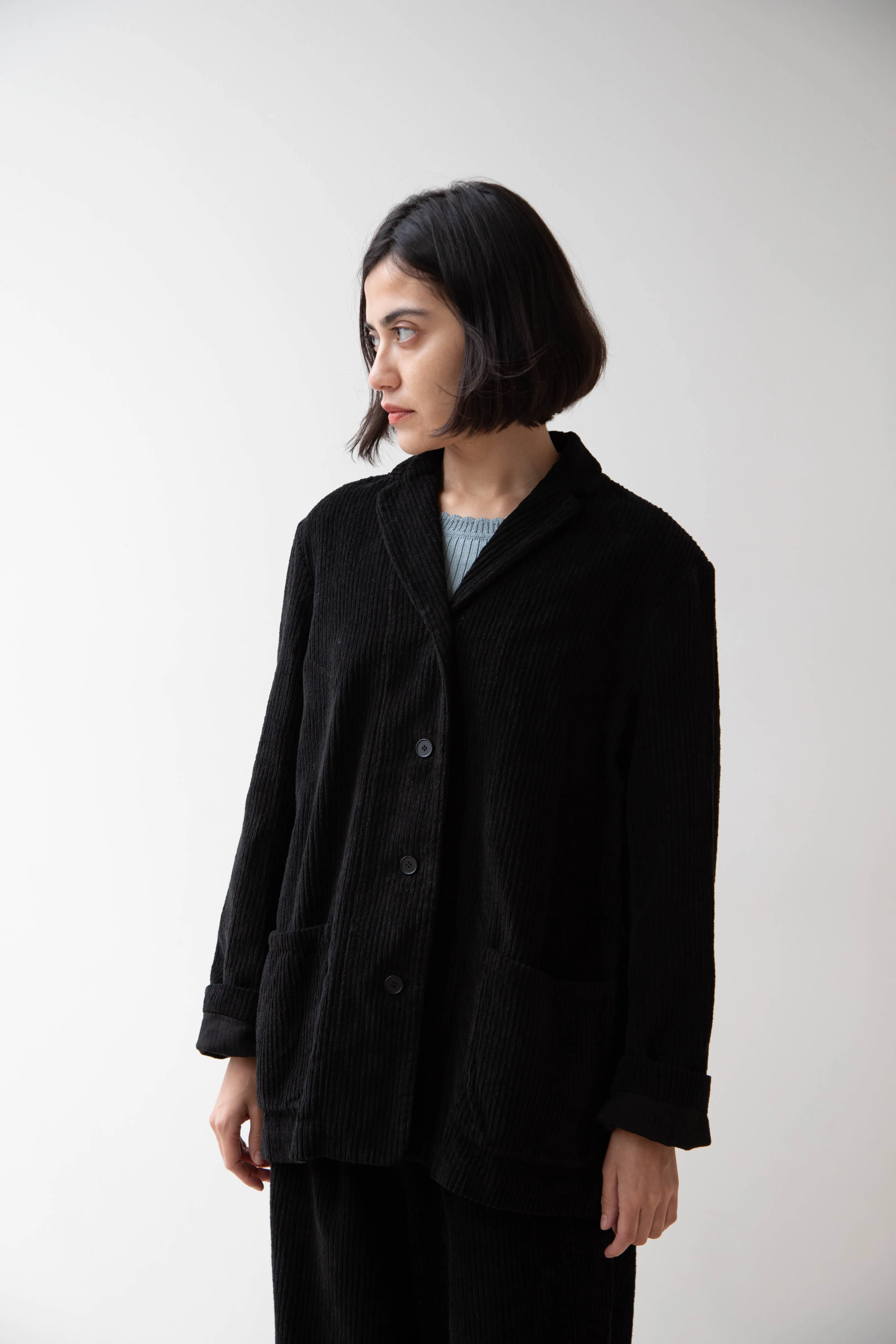 Manuelle Guibal | Wide Corduroy Jacket in Black
