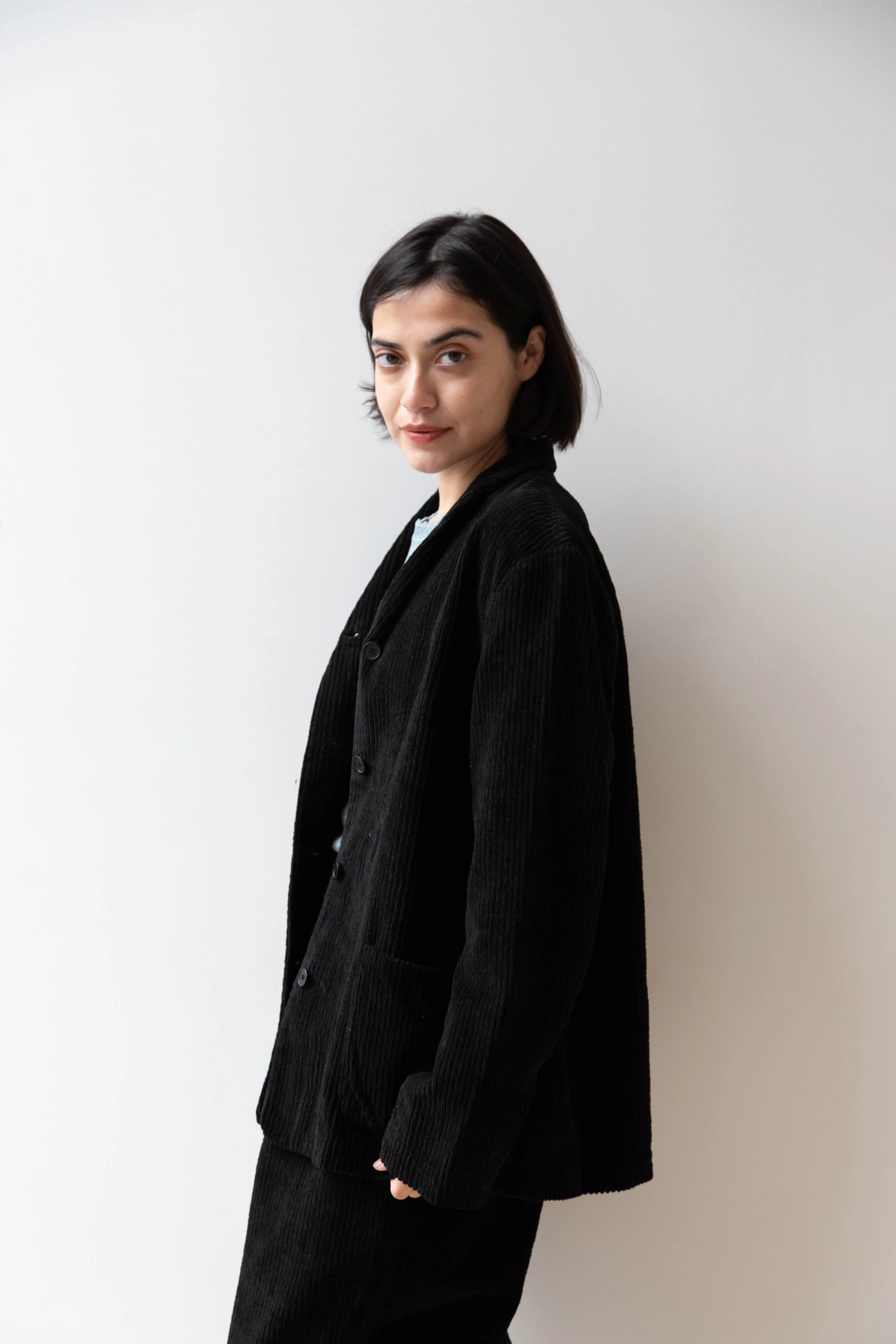 Manuelle Guibal | Wide Corduroy Jacket in Black