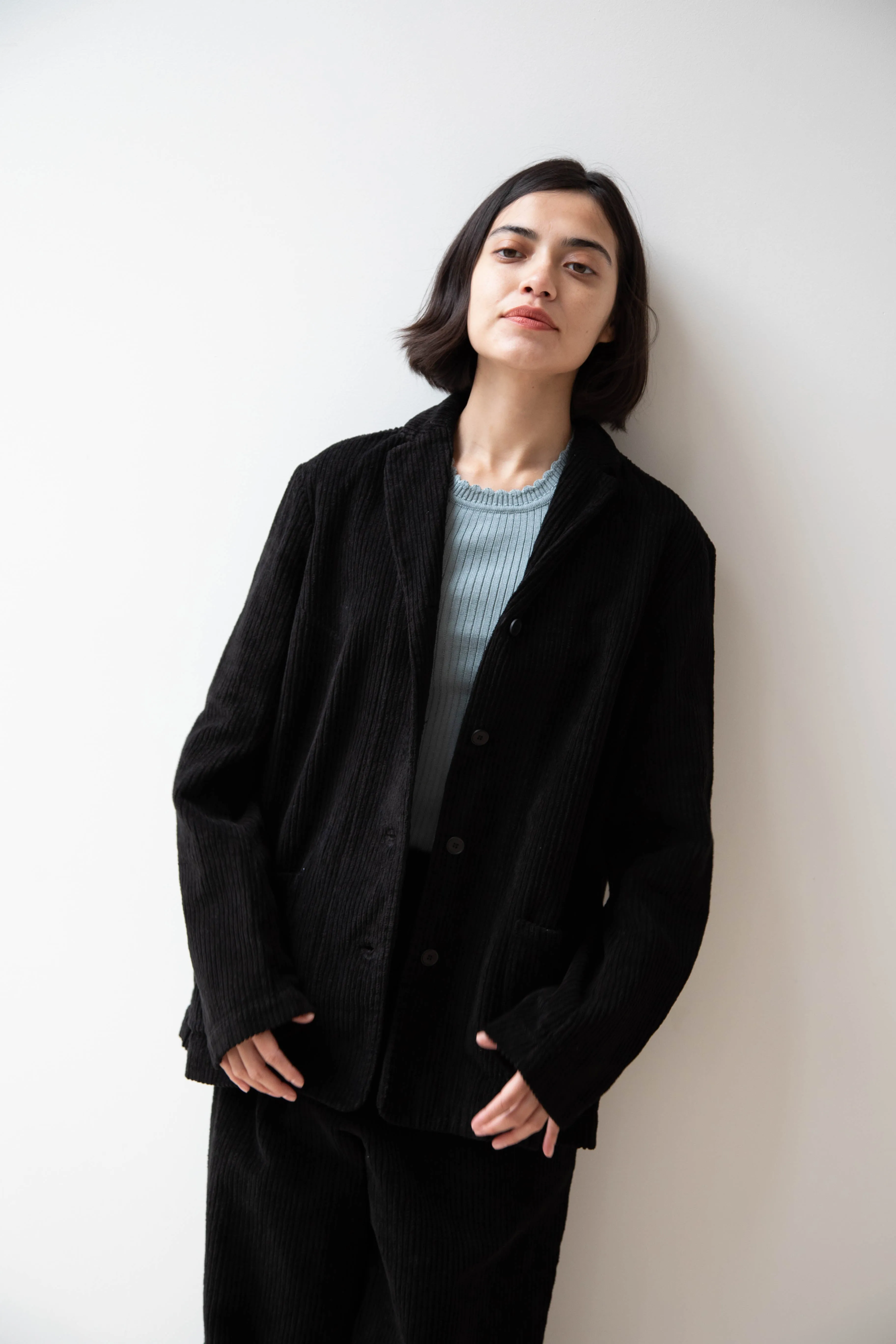 Manuelle Guibal | Wide Corduroy Jacket in Black