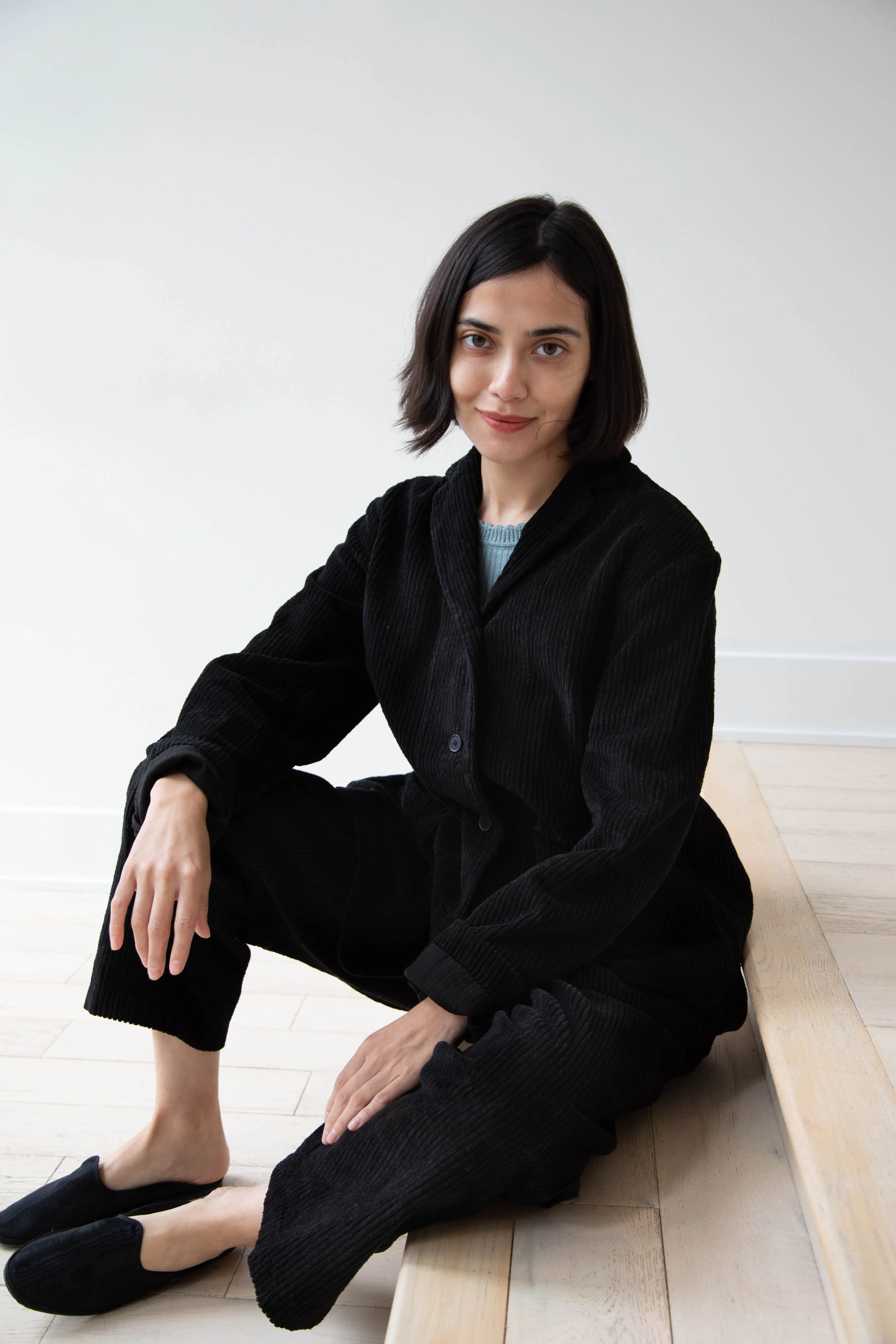 Manuelle Guibal | Wide Corduroy Jacket in Black