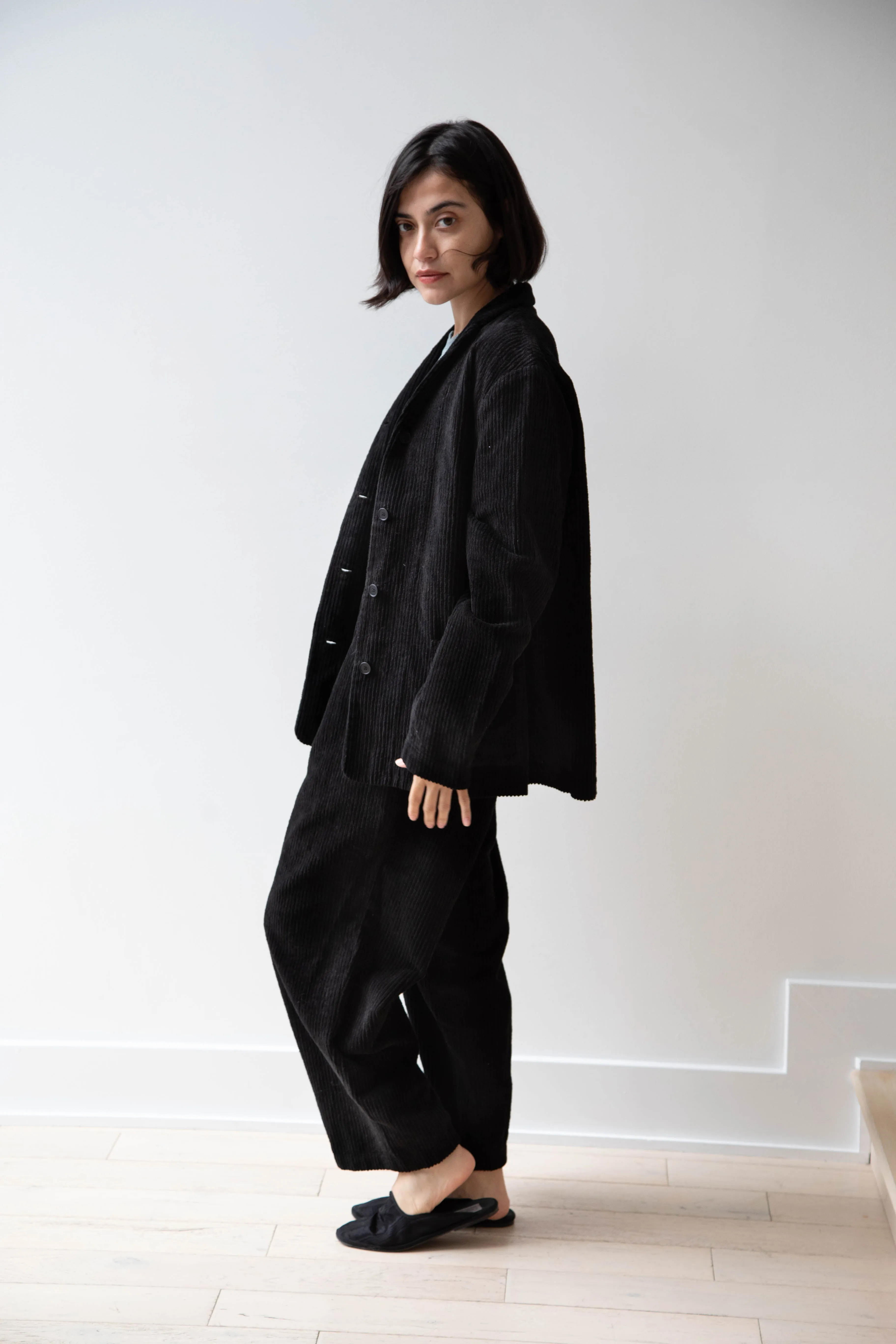 Manuelle Guibal | Wide Corduroy Jacket in Black