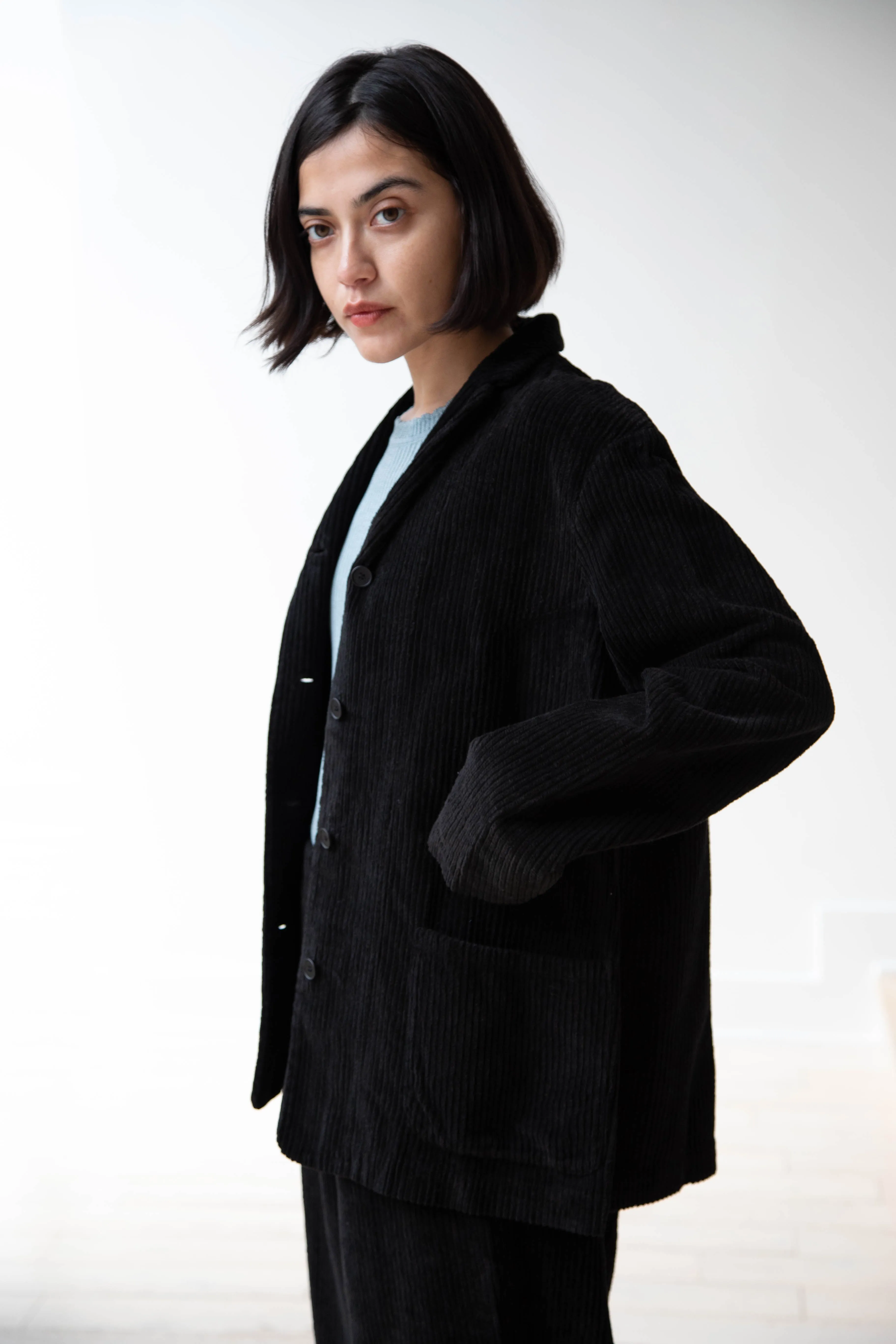 Manuelle Guibal | Wide Corduroy Jacket in Black