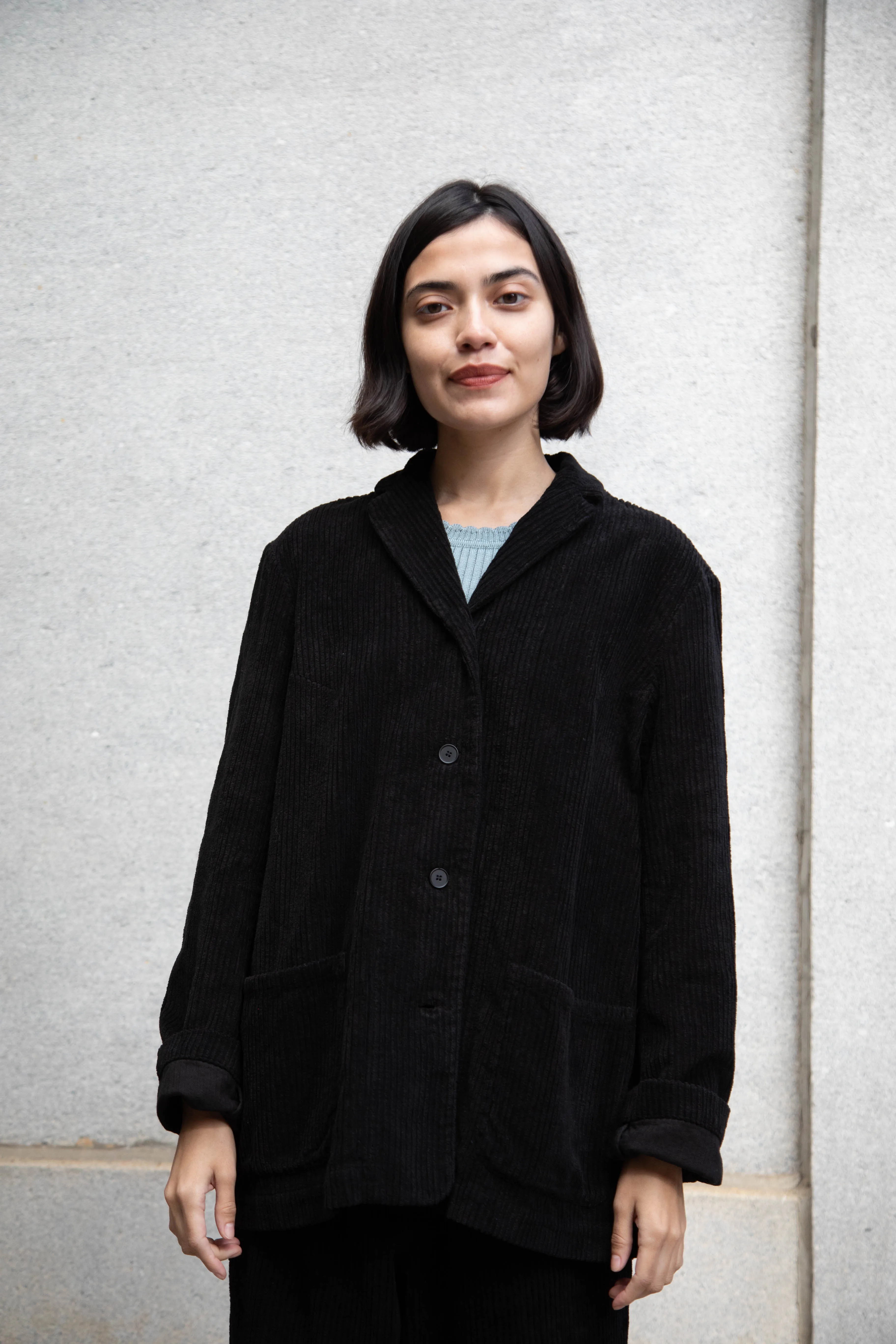 Manuelle Guibal | Wide Corduroy Jacket in Black
