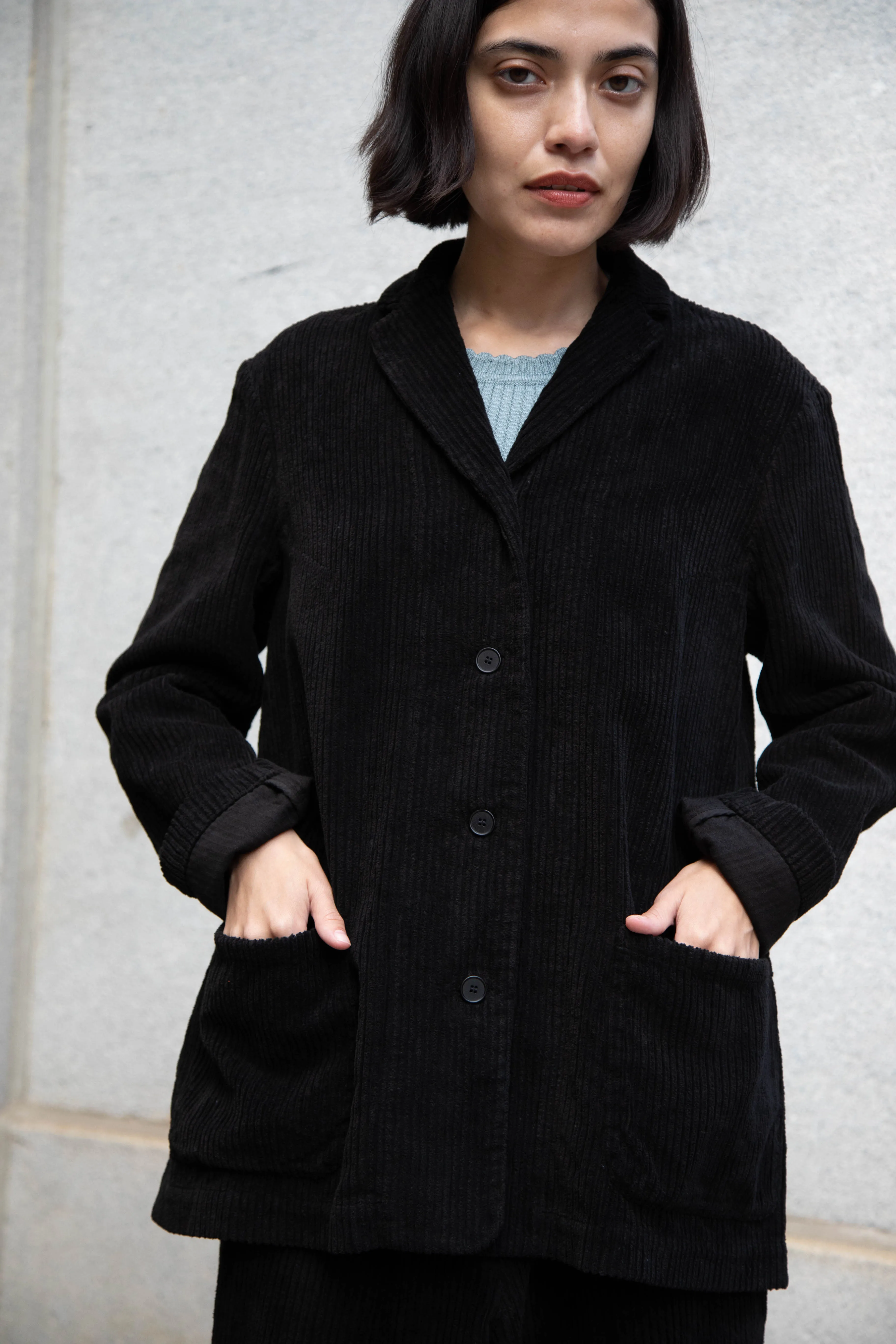 Manuelle Guibal | Wide Corduroy Jacket in Black