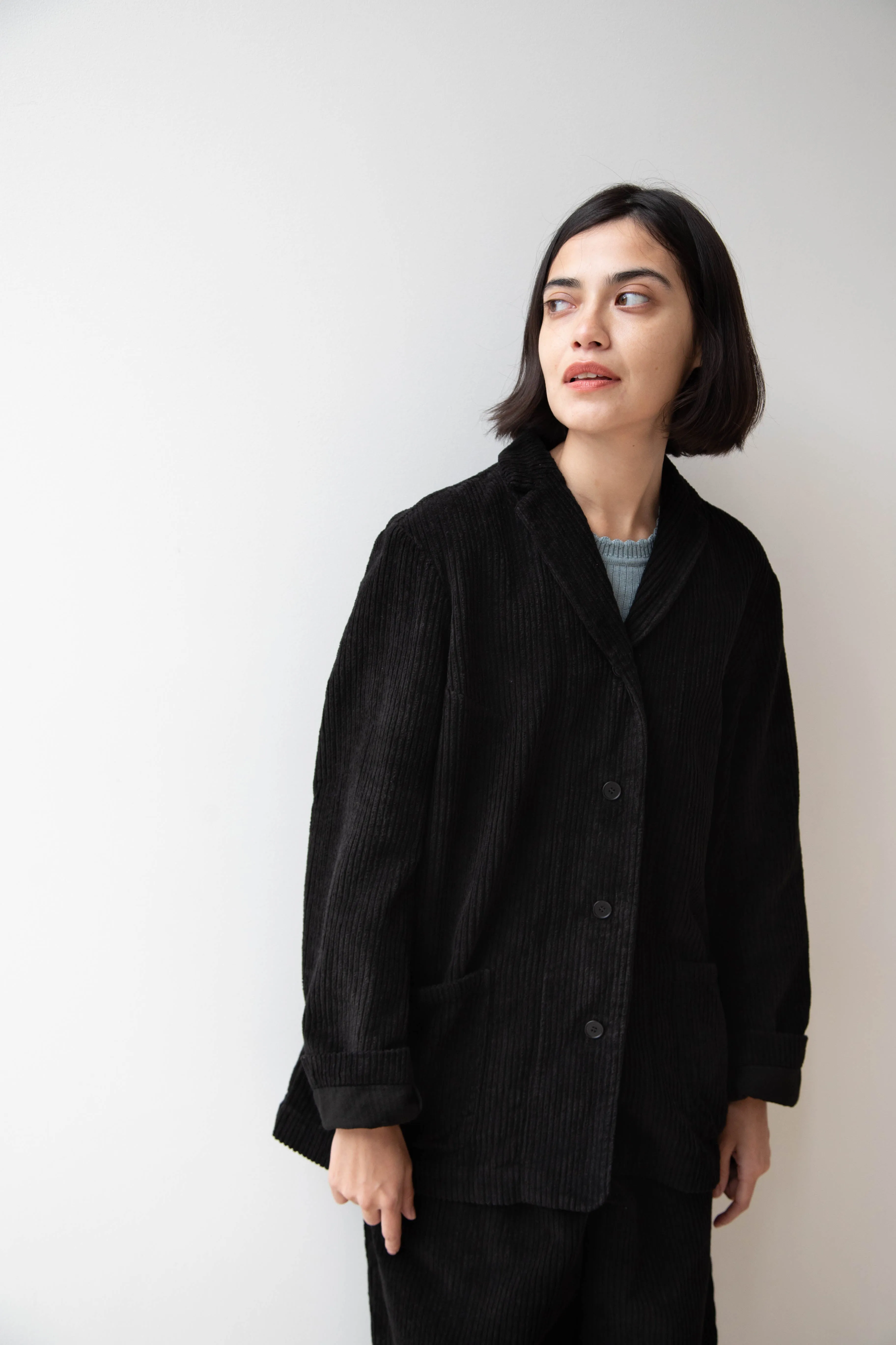 Manuelle Guibal | Wide Corduroy Jacket in Black