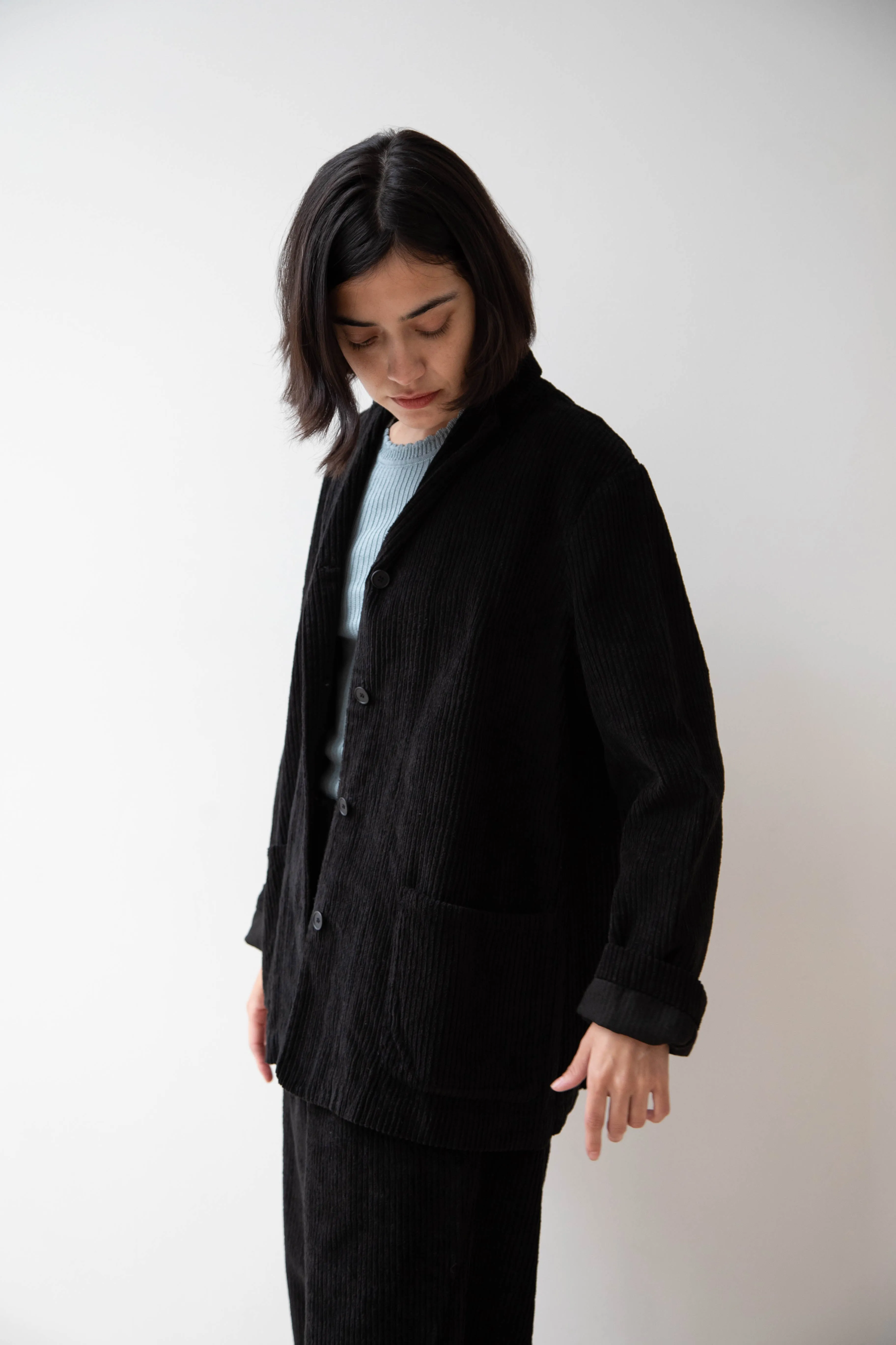 Manuelle Guibal | Wide Corduroy Jacket in Black