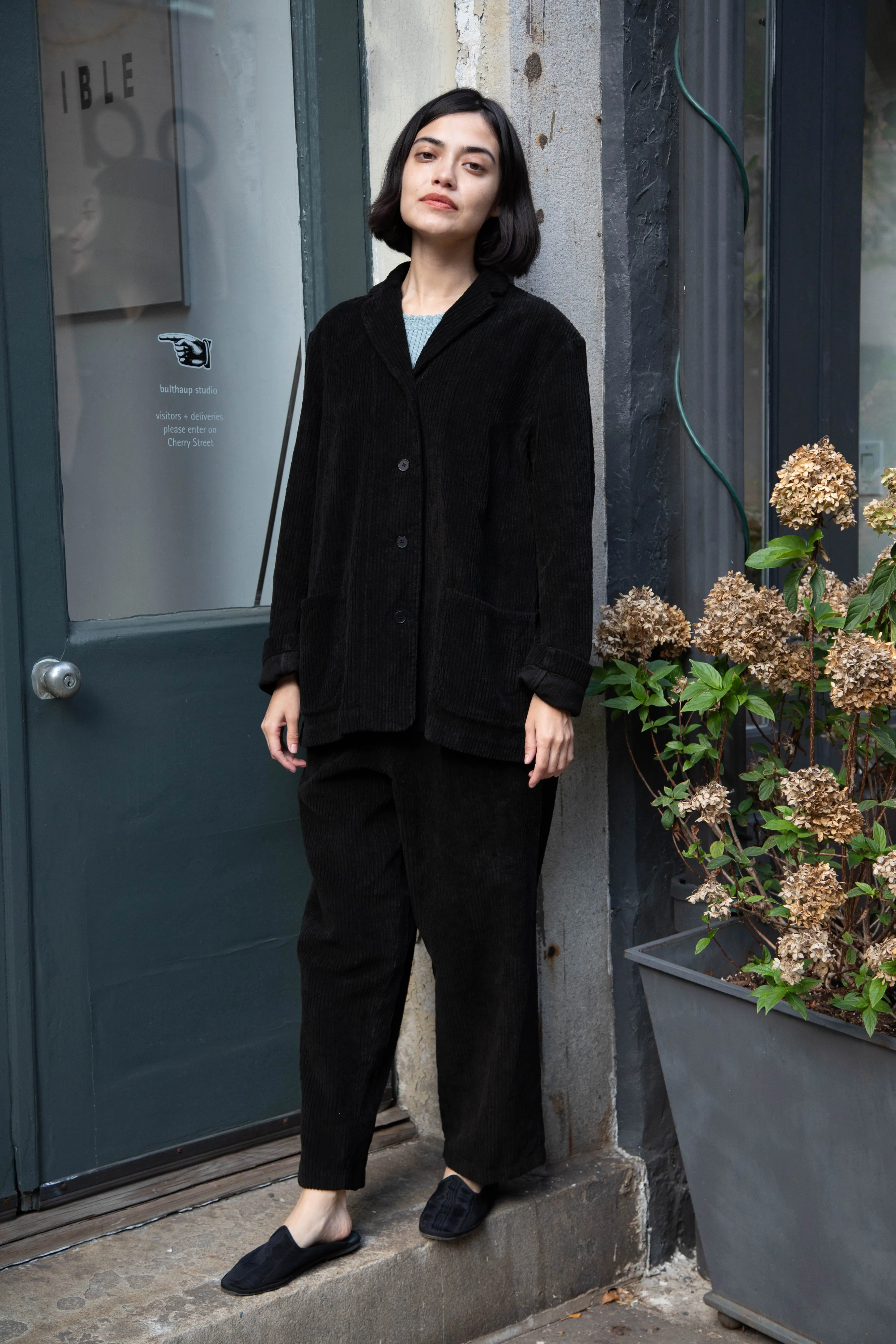 Manuelle Guibal | Wide Corduroy Jacket in Black