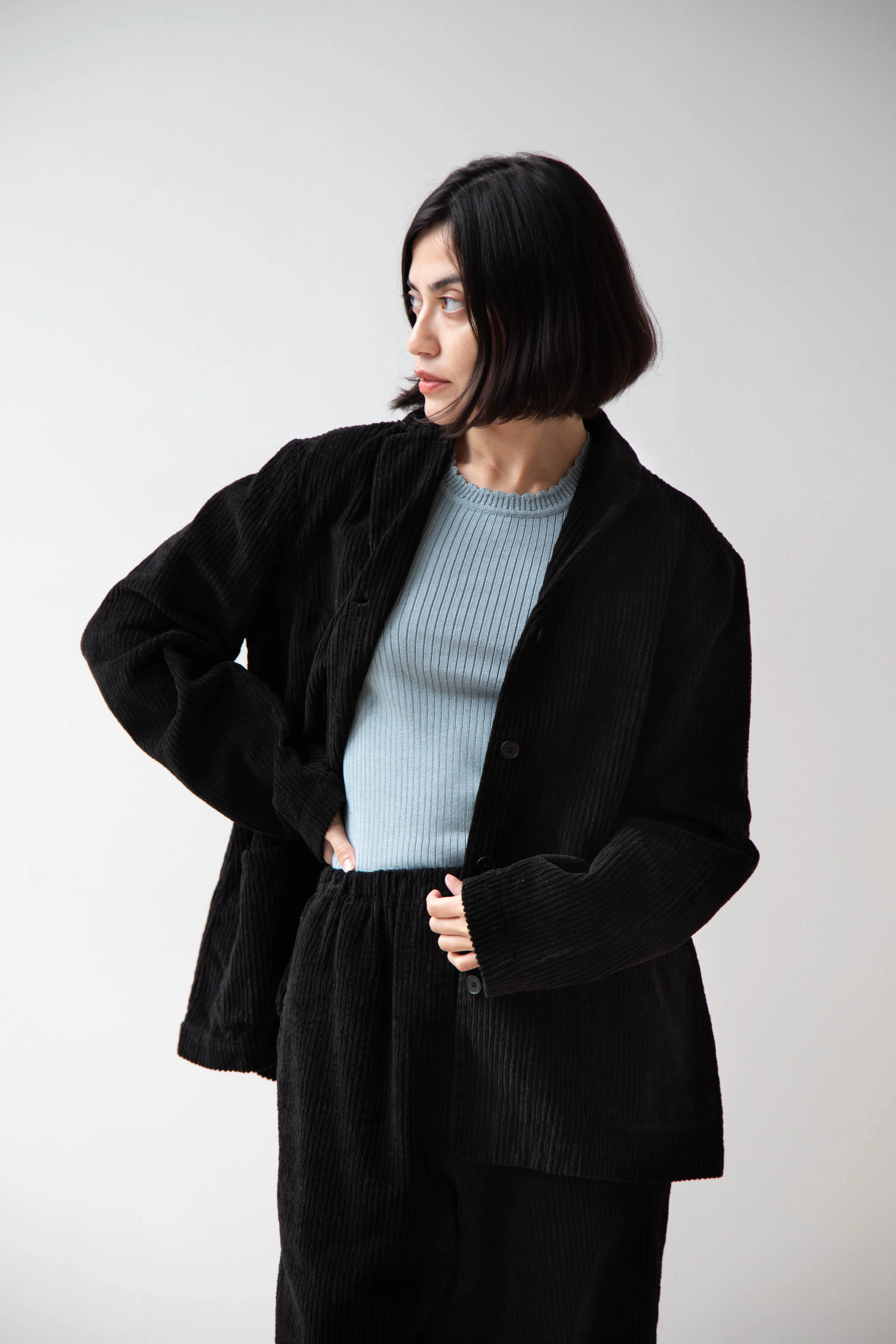 Manuelle Guibal | Wide Corduroy Jacket in Black