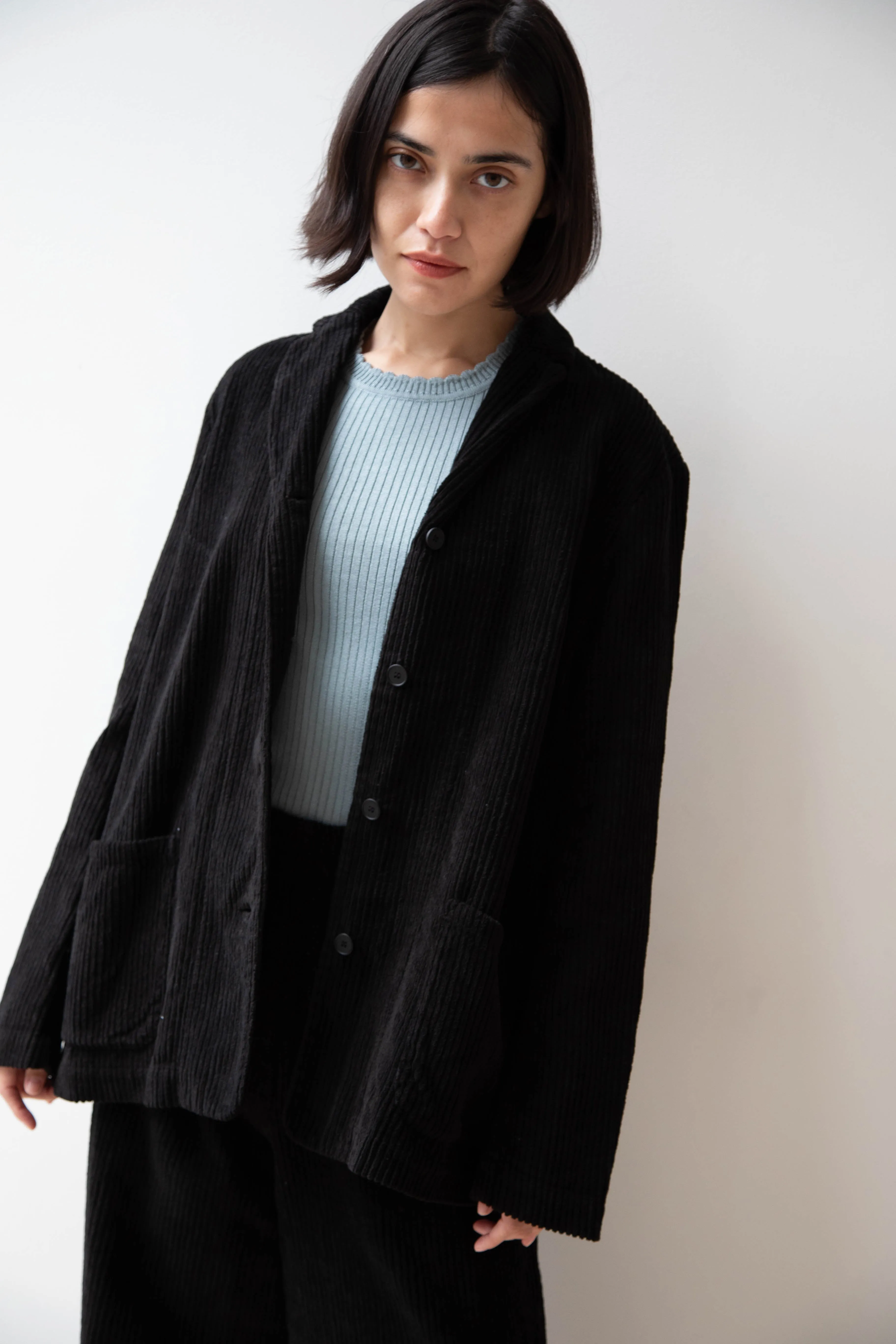 Manuelle Guibal | Wide Corduroy Jacket in Black