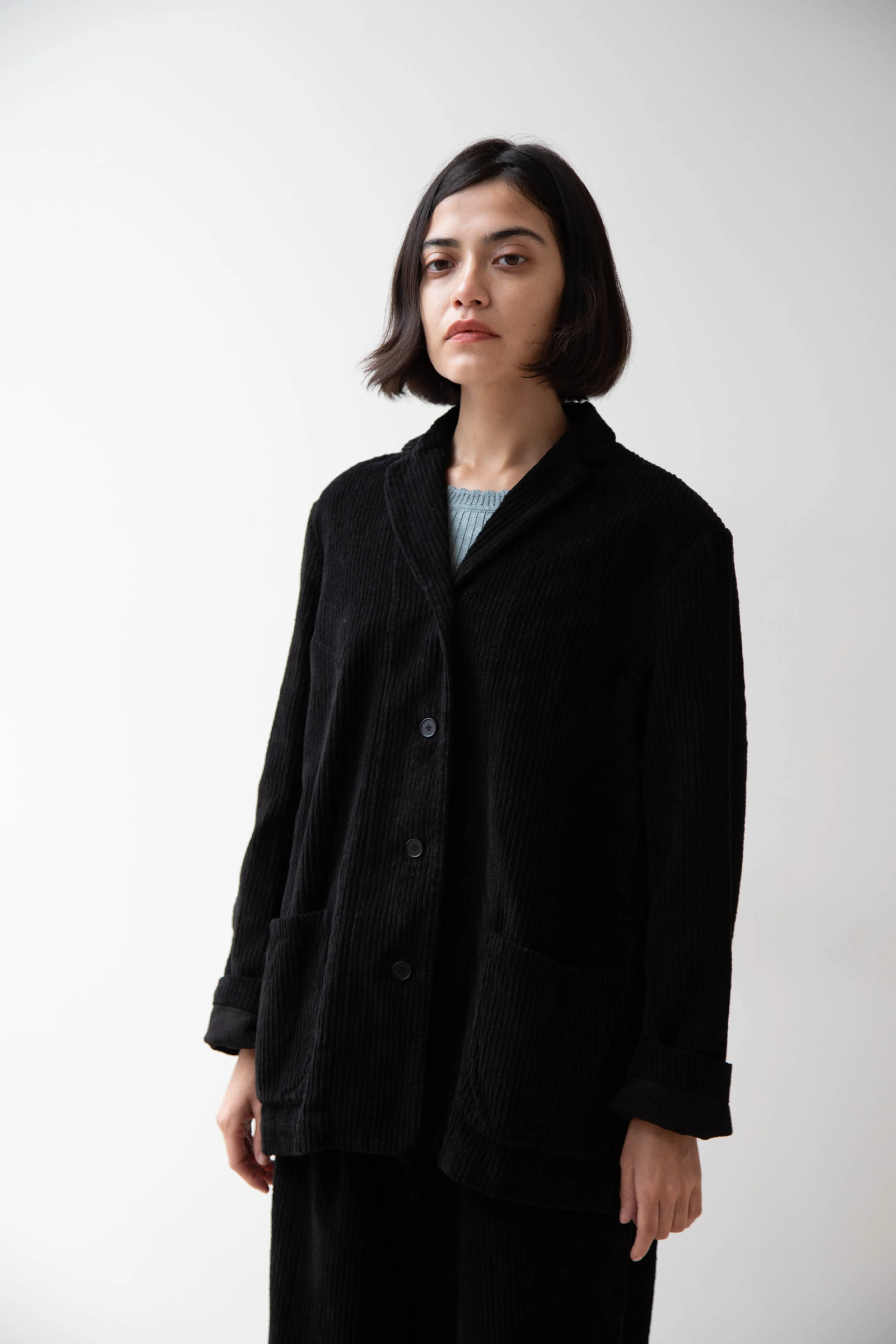 Manuelle Guibal | Wide Corduroy Jacket in Black