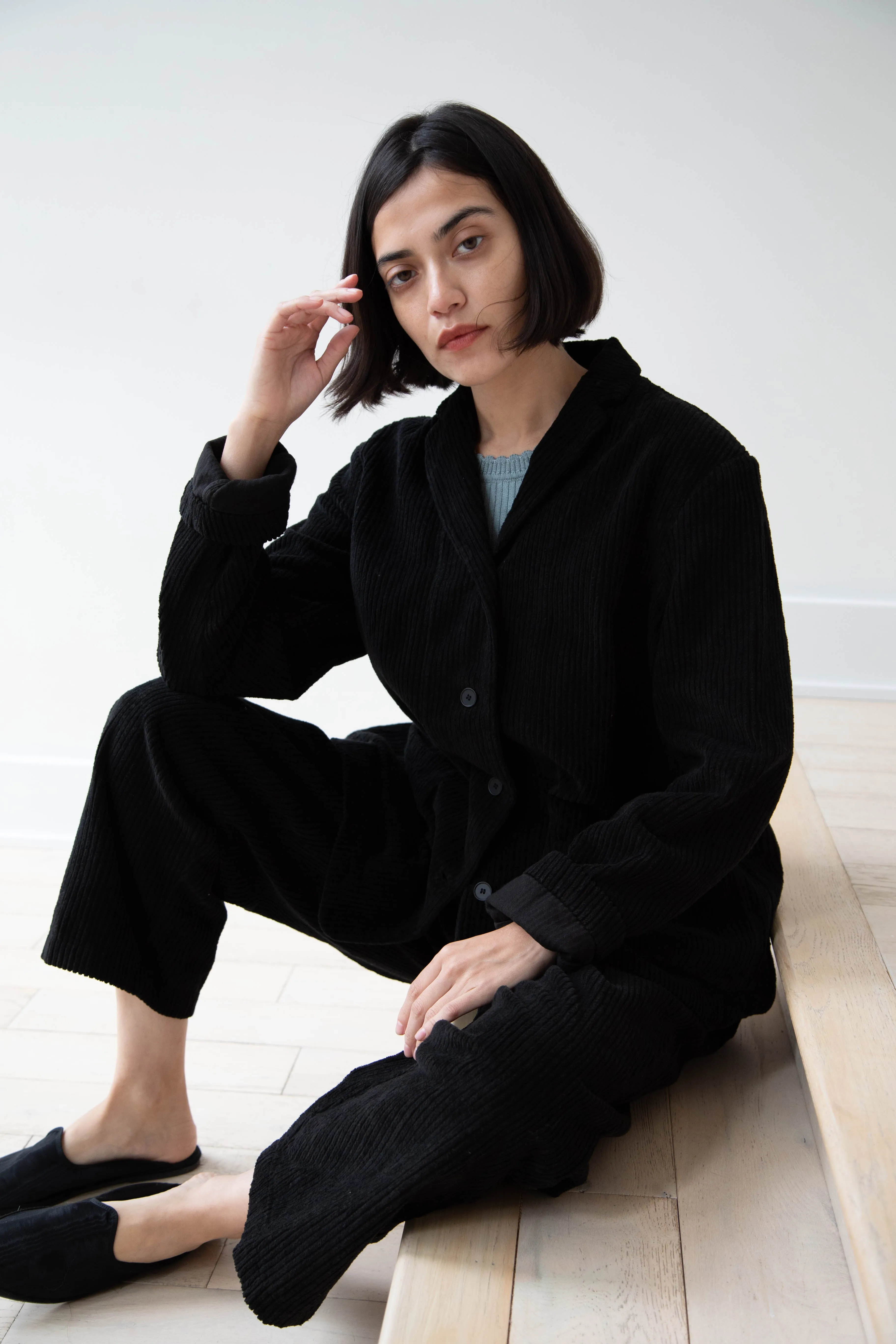 Manuelle Guibal | Wide Corduroy Jacket in Black