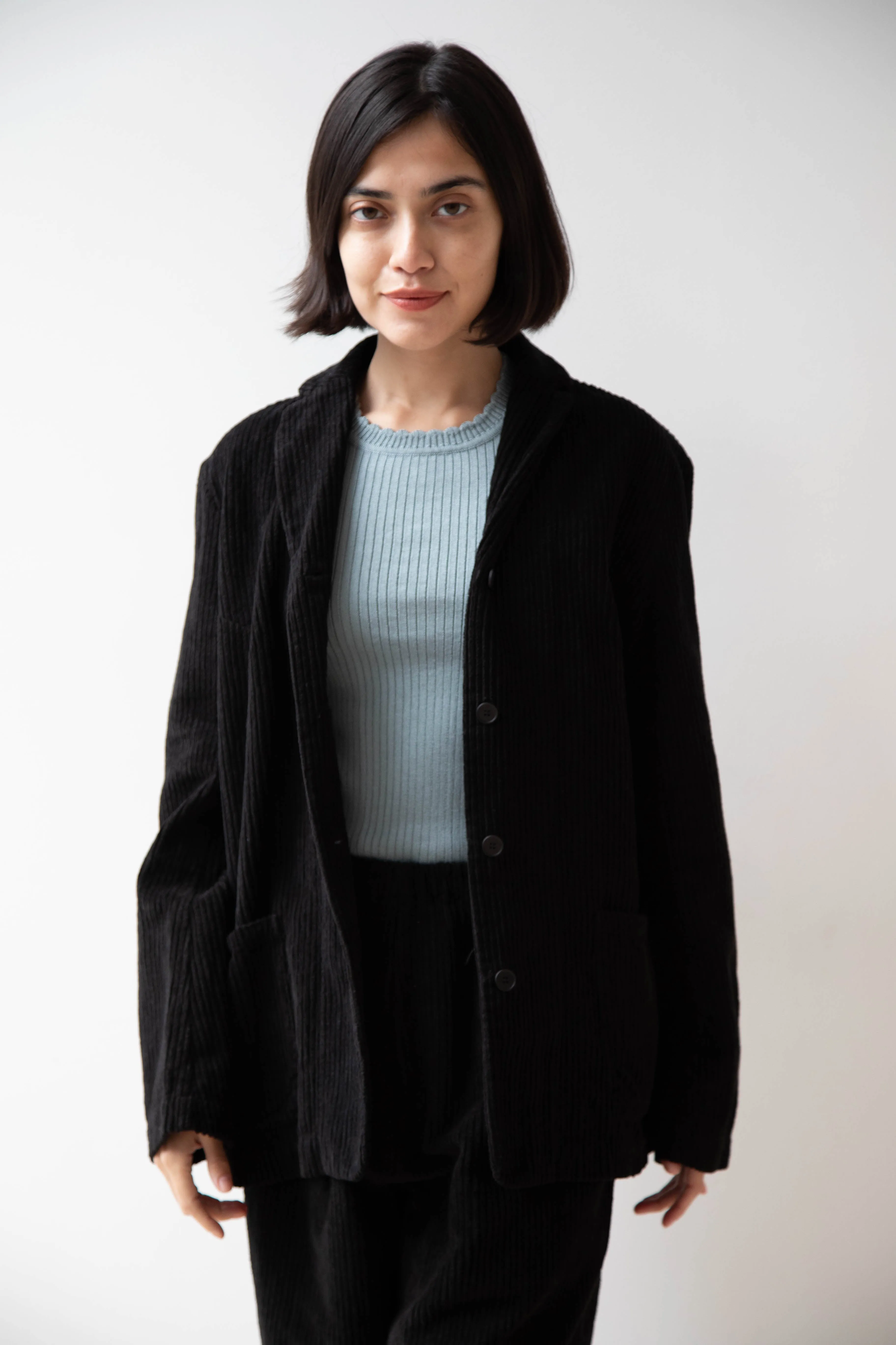 Manuelle Guibal | Wide Corduroy Jacket in Black