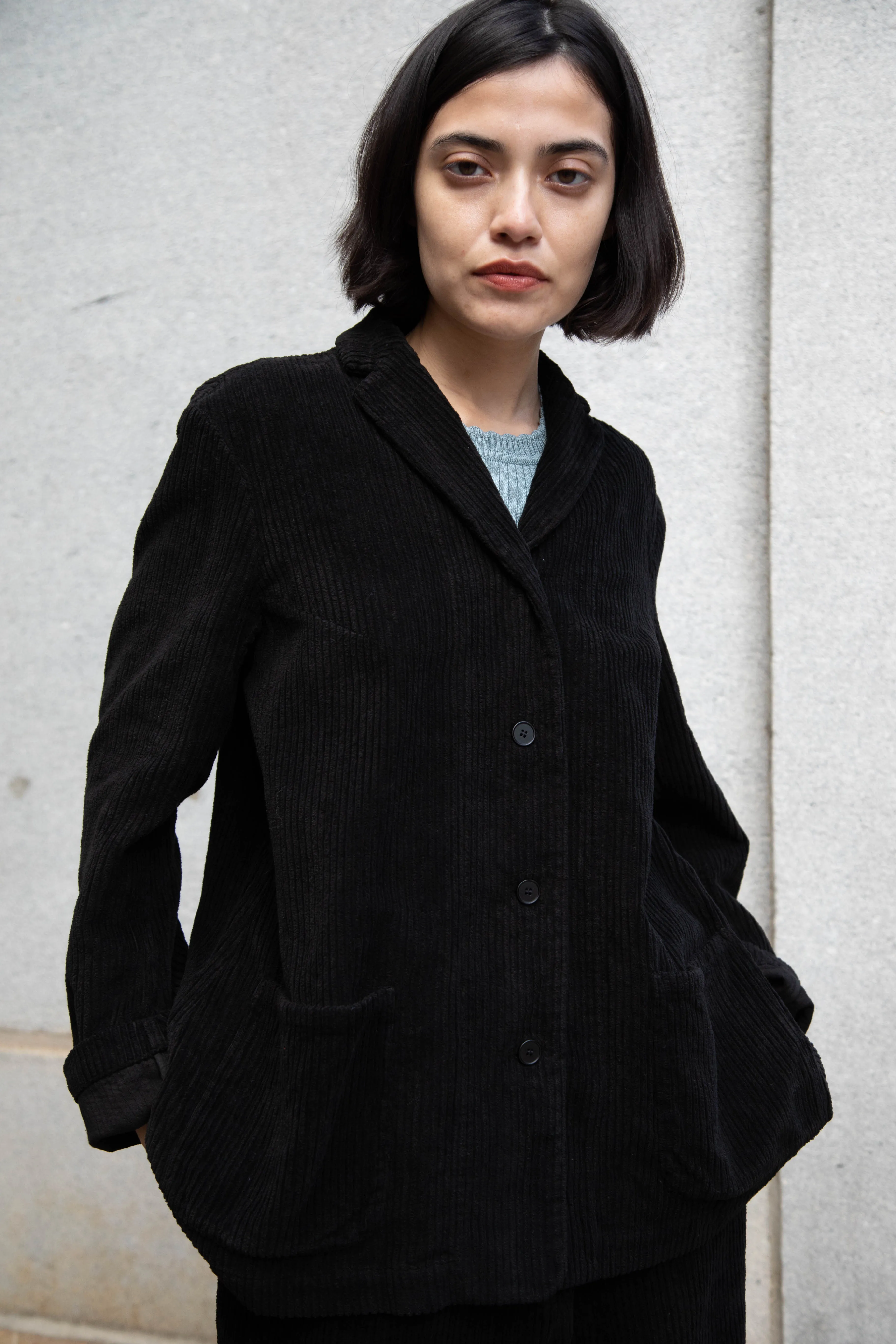Manuelle Guibal | Wide Corduroy Jacket in Black