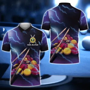 Mark Jellyman 2 Yellow and Red Billiard Ball Thunder Lightning 3D Shirt - QB95