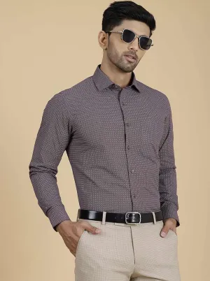 Maroon Printed Slim Fit Formal Shirt | Greenfibre