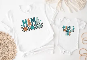 Matching Mini & Mama Mummy Personalised T-Shirt & vest Mamas Boy - White Only