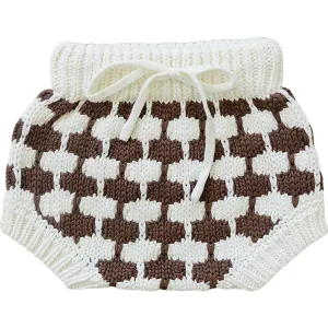 Mebie Baby Brown and Cream Knit Bloomers