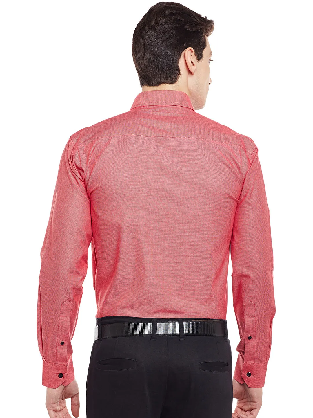 Men Red Solid Pure Cotton Slim Fit Formal Shirt