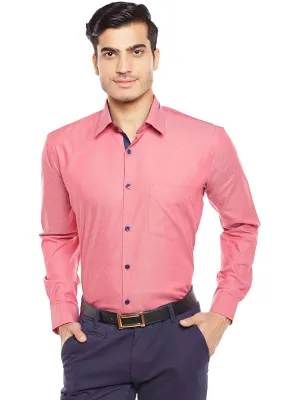 Men Red Solid Pure Cotton Slim Fit Formal Shirt