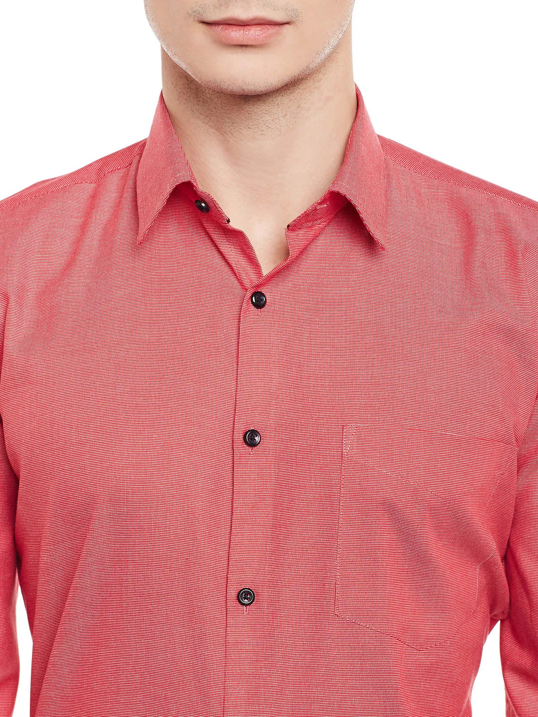 Men Red Solid Pure Cotton Slim Fit Formal Shirt