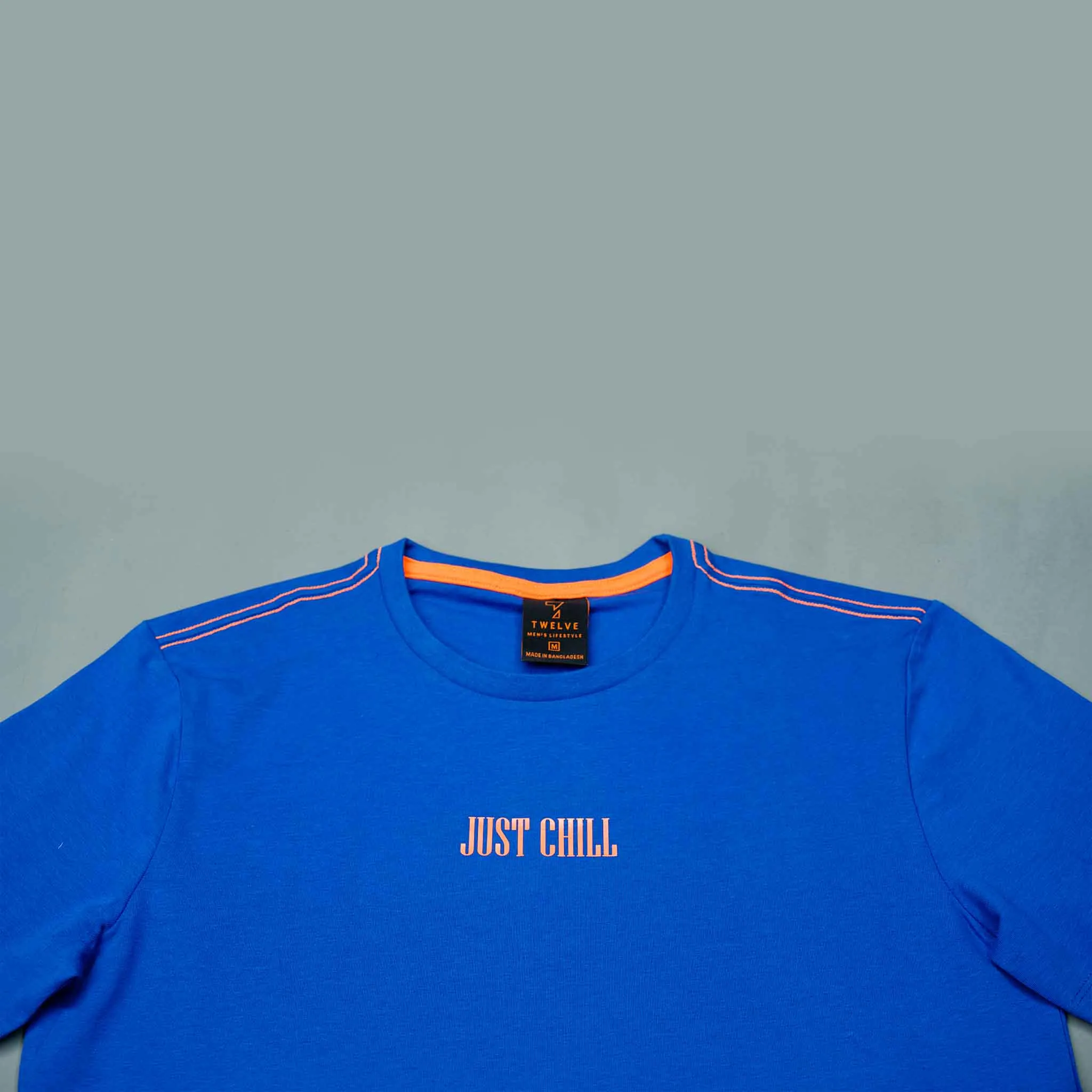 Mens Blue Cotton T-Shirt