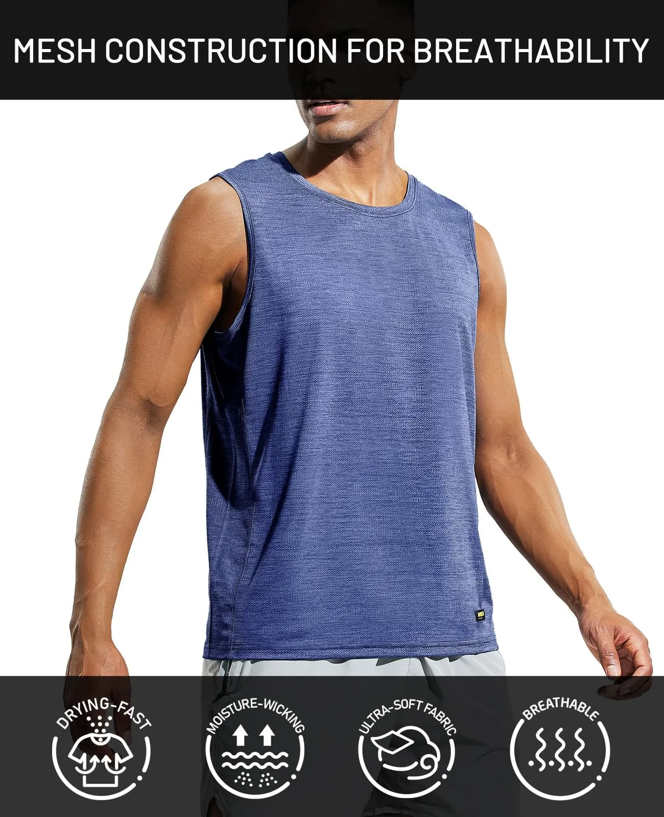 Men’s Sleeveless Tank Top Dry Fit Workout Tee Shirt