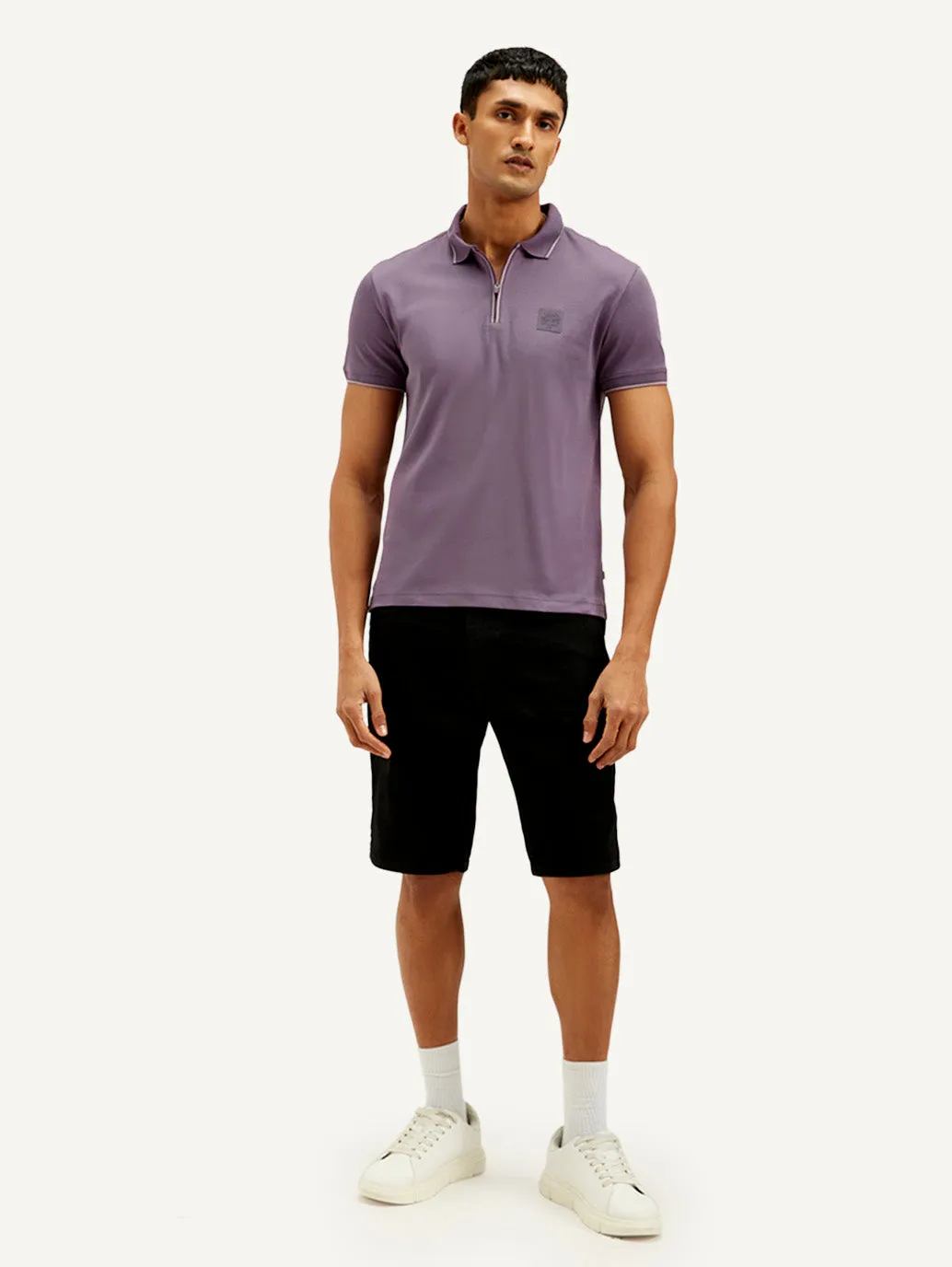 Men's Solid Slim Fit Polo T-shirt