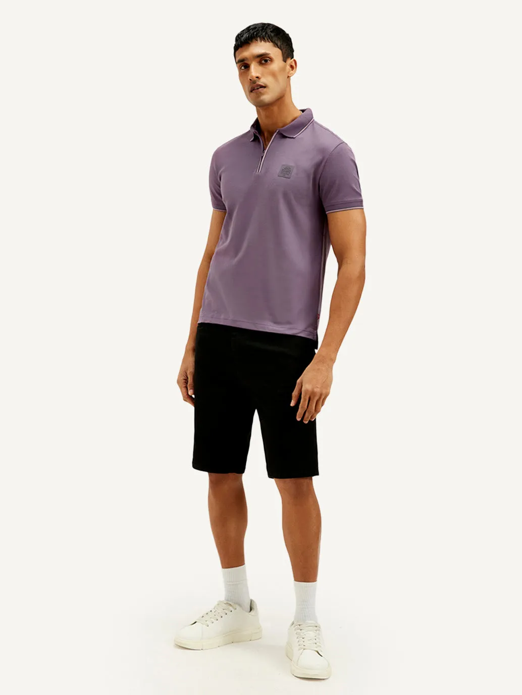 Men's Solid Slim Fit Polo T-shirt