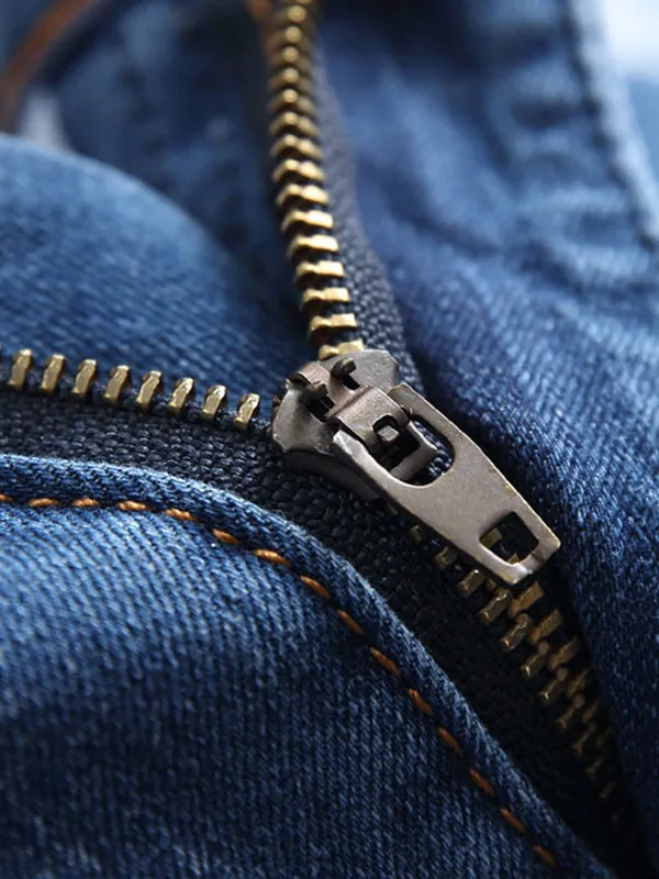 Men's Zippered Stretch Denim Shorts