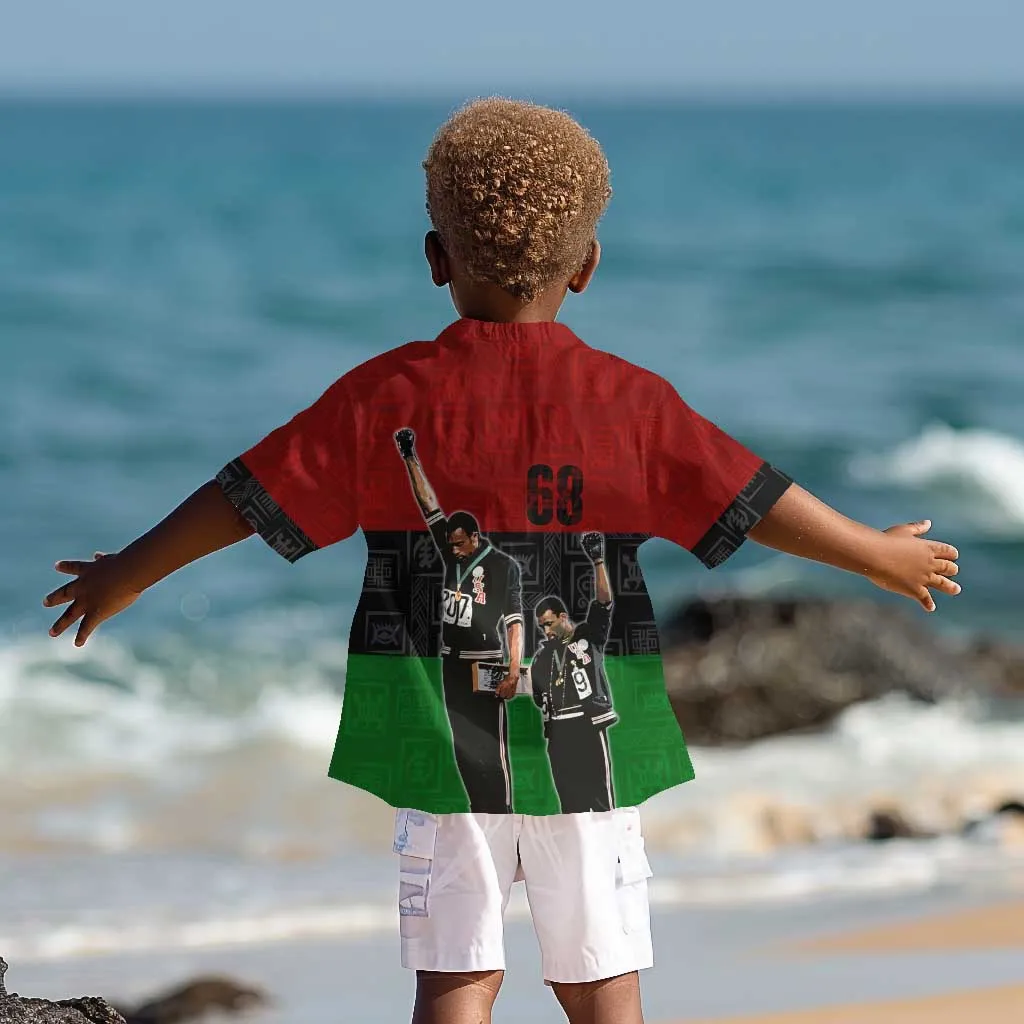 Mexico City 1968 African American Kid Hawaiian Shirt Black Power Salute DT02