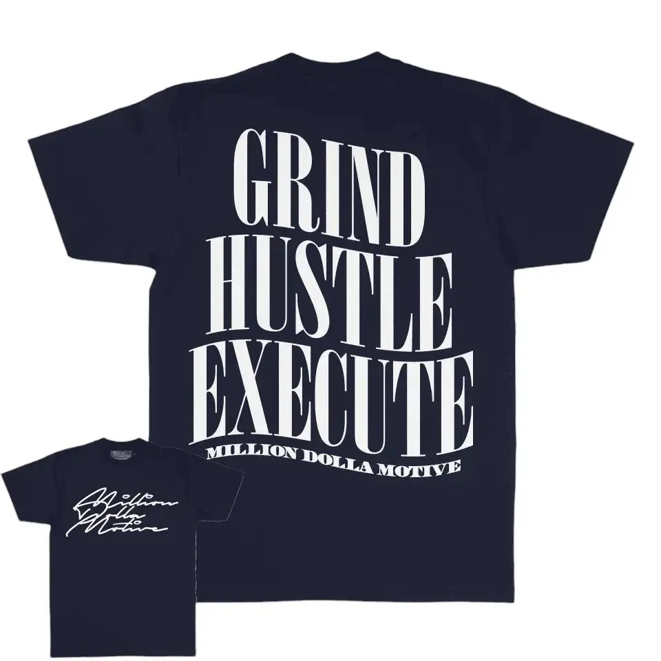 Million Dolla Motive Men Grind Hustle Execute(Navy)