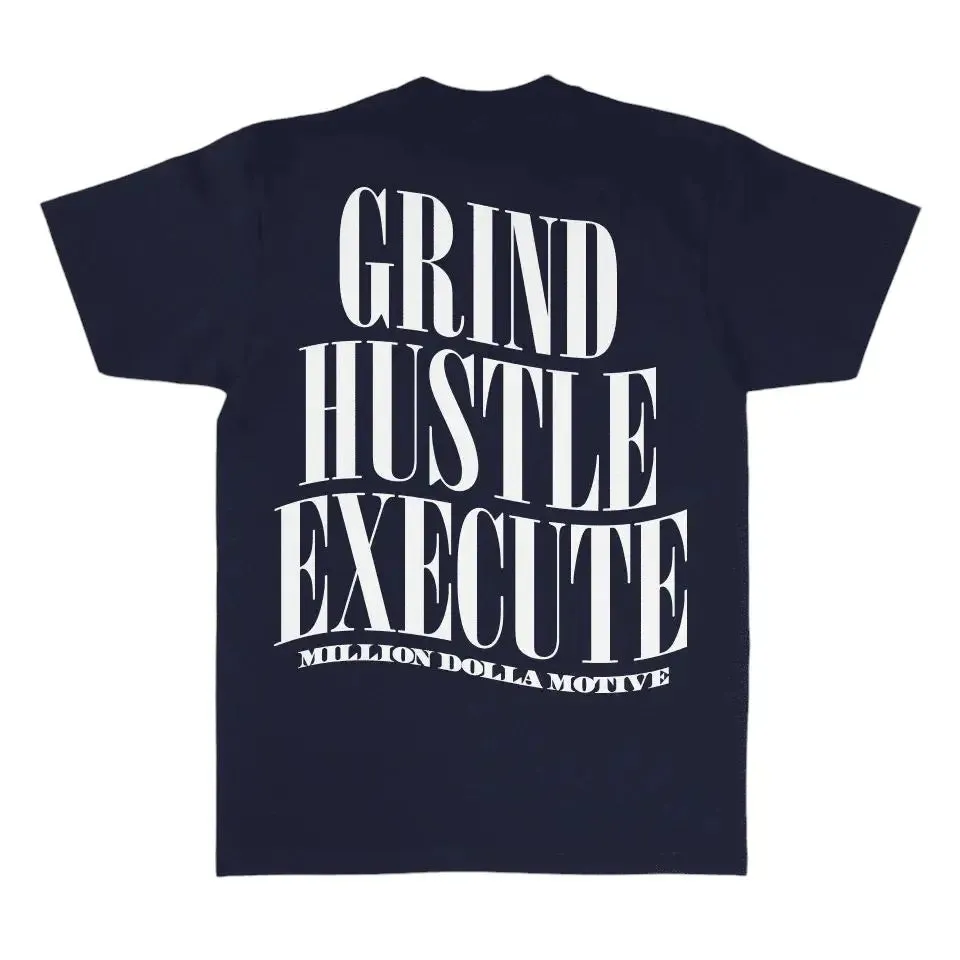 Million Dolla Motive Men Grind Hustle Execute(Navy)