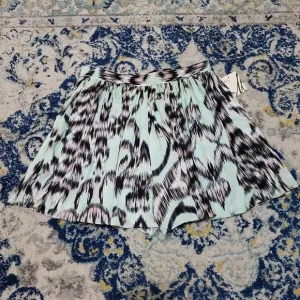 Milly Silk Ikat Print Skort Skirt Seaglass Aqua 6